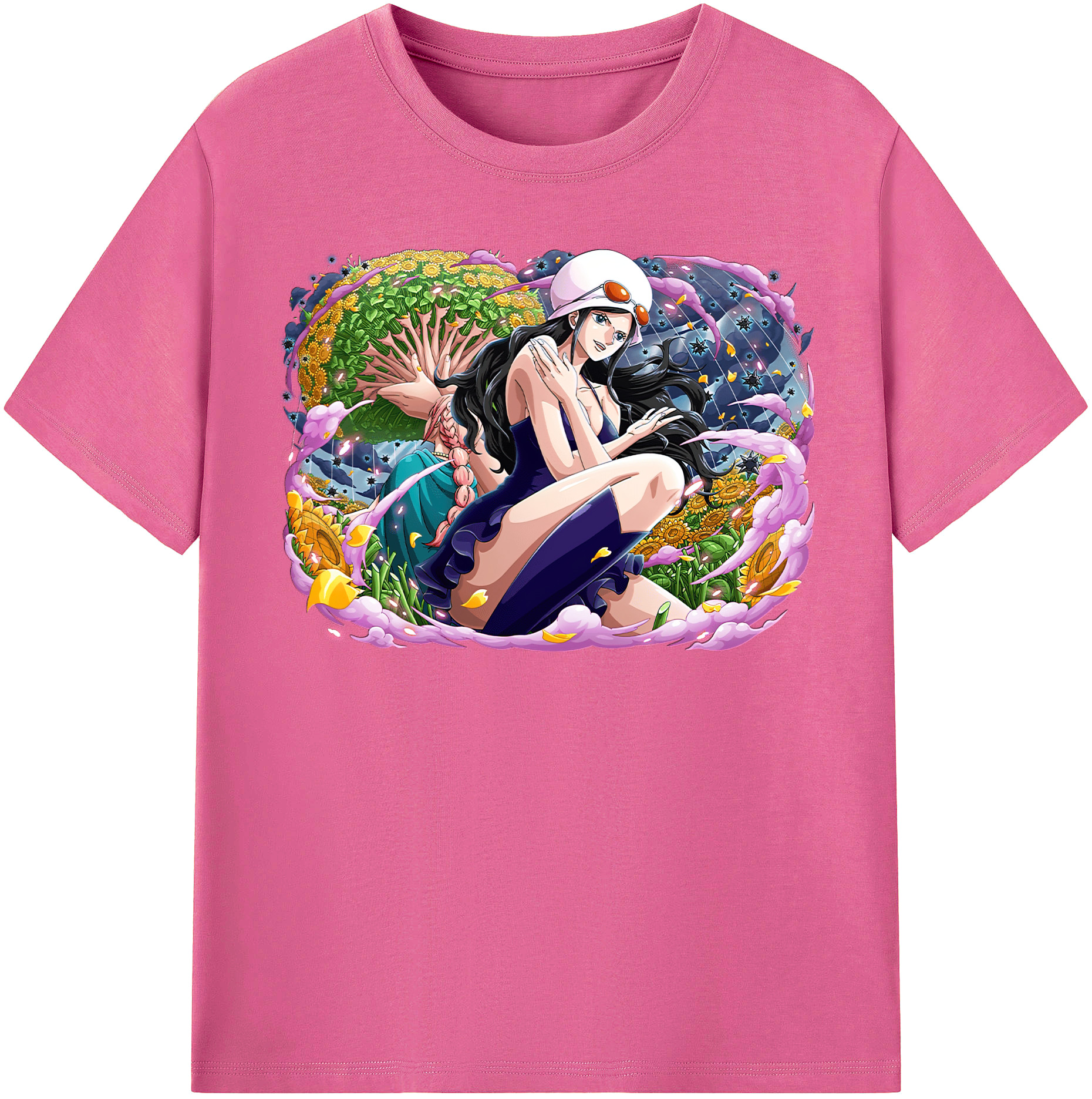 ワンピース ニコ・ロビン ONE PIECE Nico Robin レディースカジュアルプリントTシャツ（綿100％）