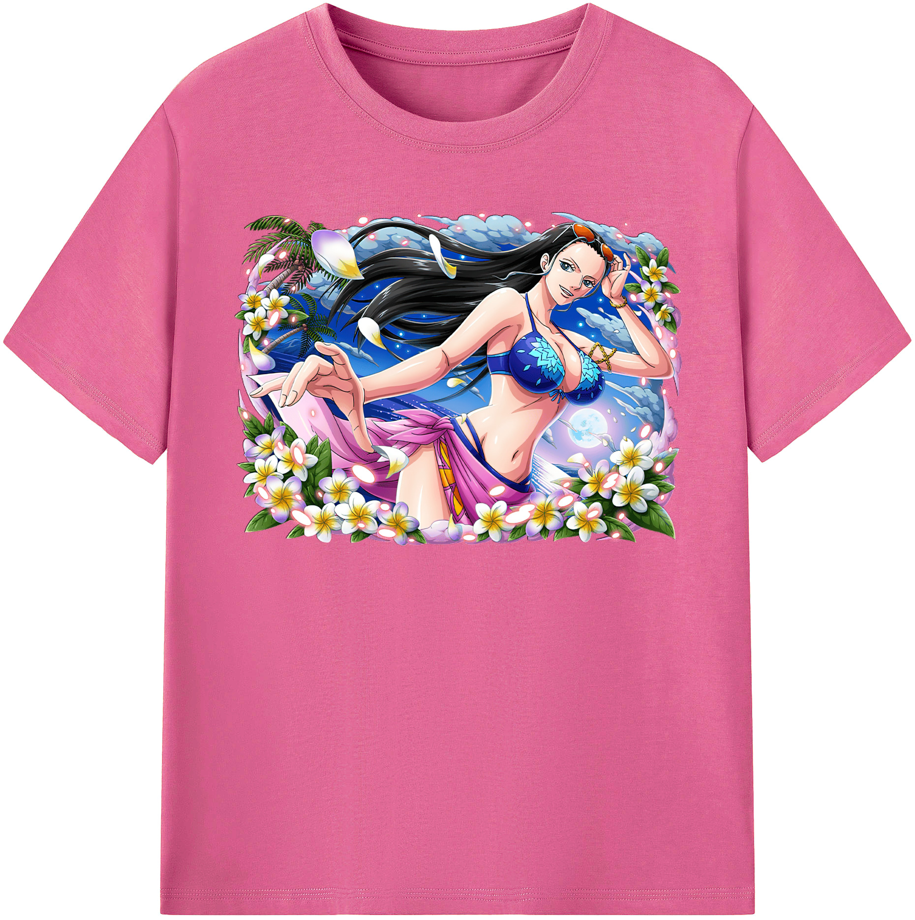 （画像用） ワンピース ニコ・ロビン ONE PIECE Nico Robin レディースカジュアルプリントTシャツ（綿100％）