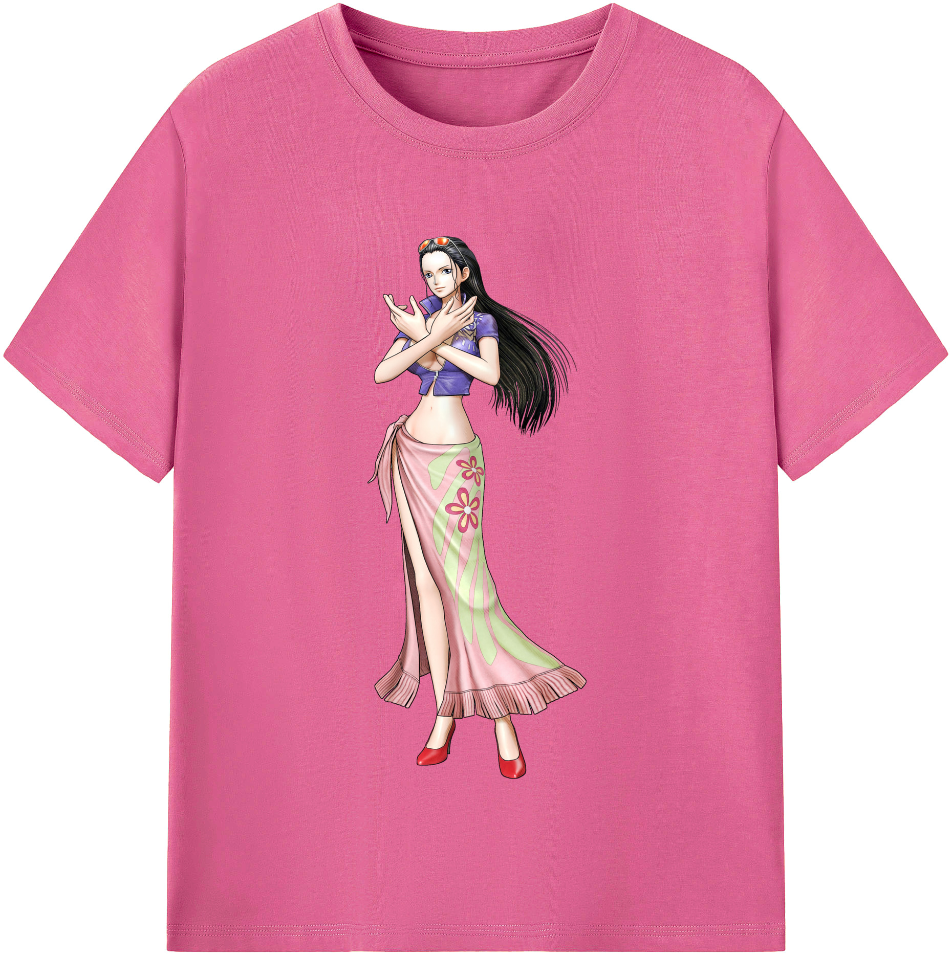 ワンピース ニコ・ロビン ONE PIECE Nico Robin レディースカジュアルプリントTシャツ（綿100％）