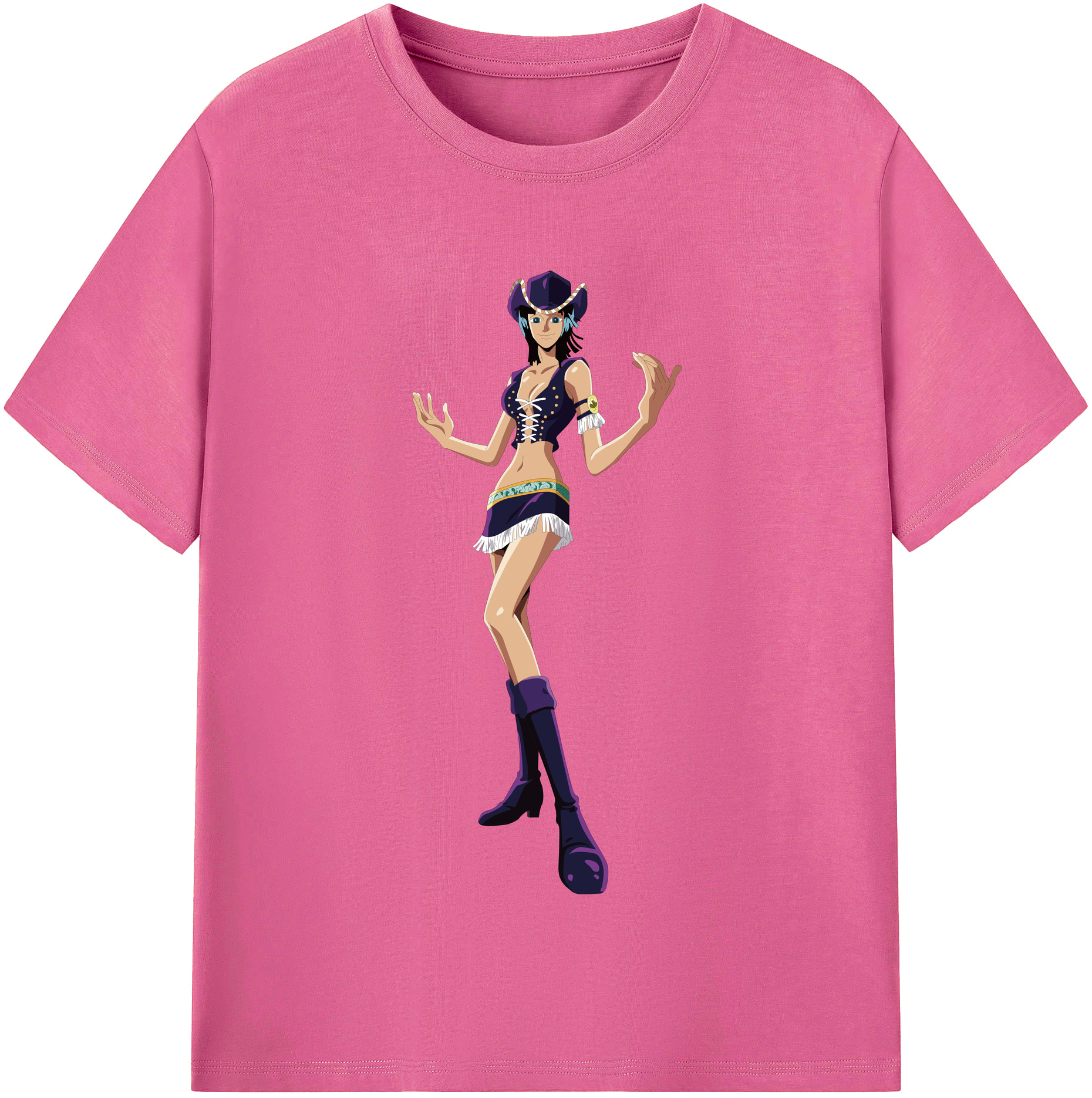 ワンピース ニコ・ロビン ONE PIECE Nico Robin レディースカジュアルプリントTシャツ（綿100％）