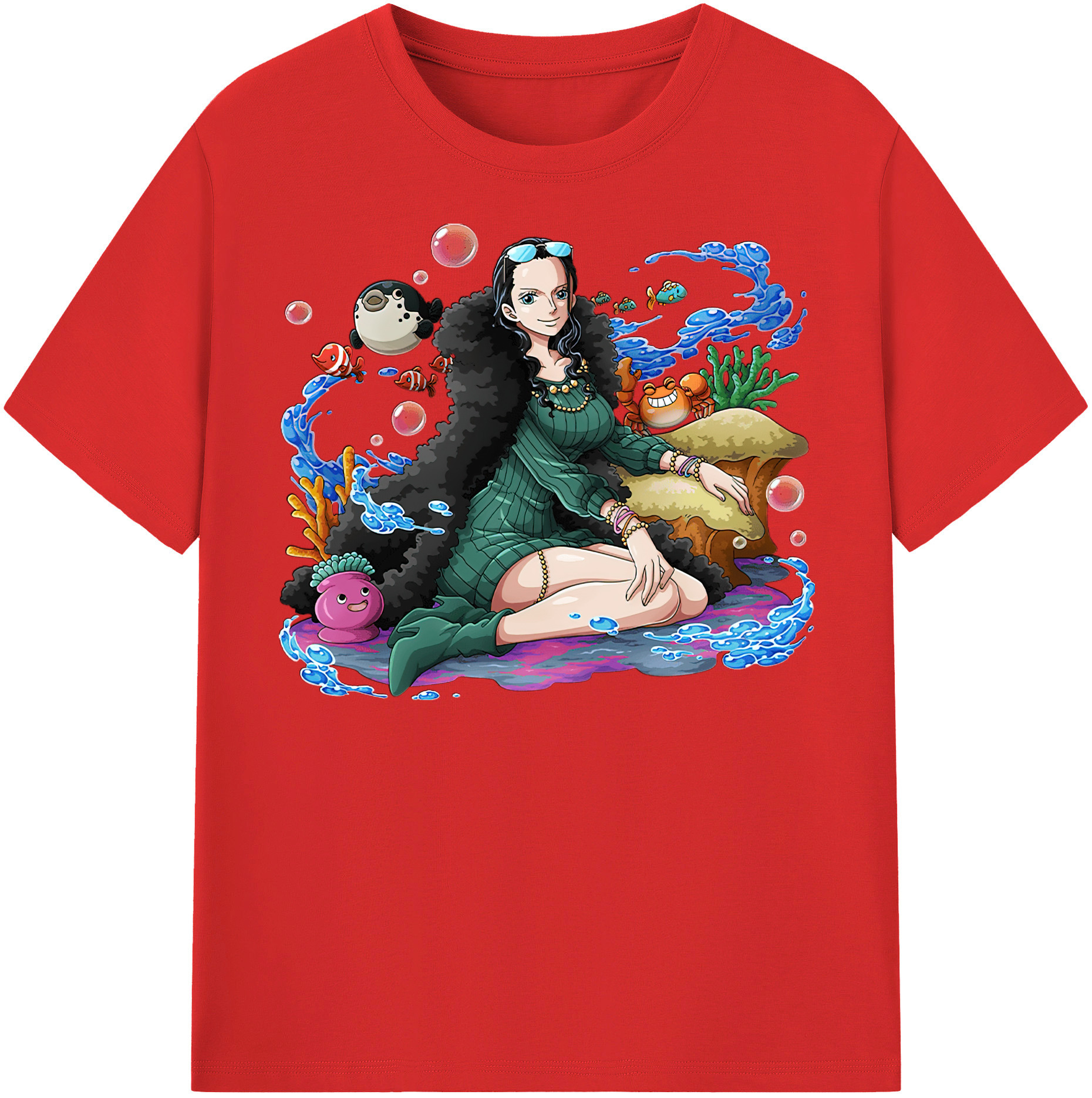 （画像用） ワンピース ニコ・ロビン ONE PIECE Nico Robin レディースカジュアルプリントTシャツ（綿100％）