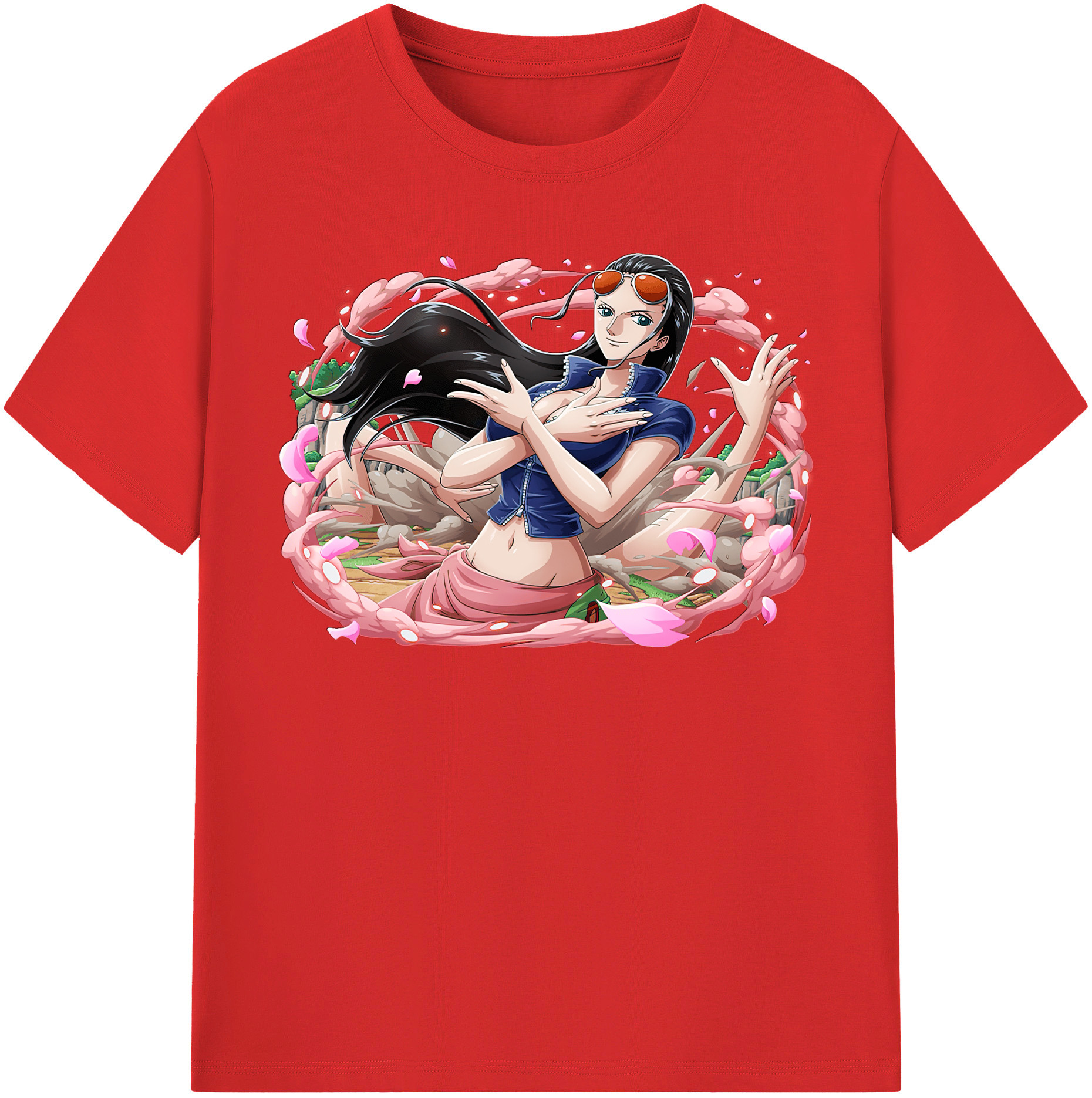 ワンピース ニコ・ロビン ONE PIECE Nico Robin レディースカジュアルプリントTシャツ（綿100％）