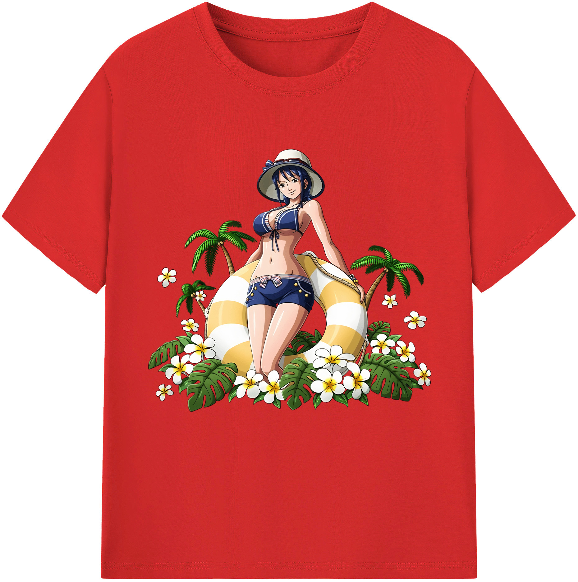 ワンピース ニコ・ロビン ONE PIECE Nico Robin レディースカジュアルプリントTシャツ（綿100％）