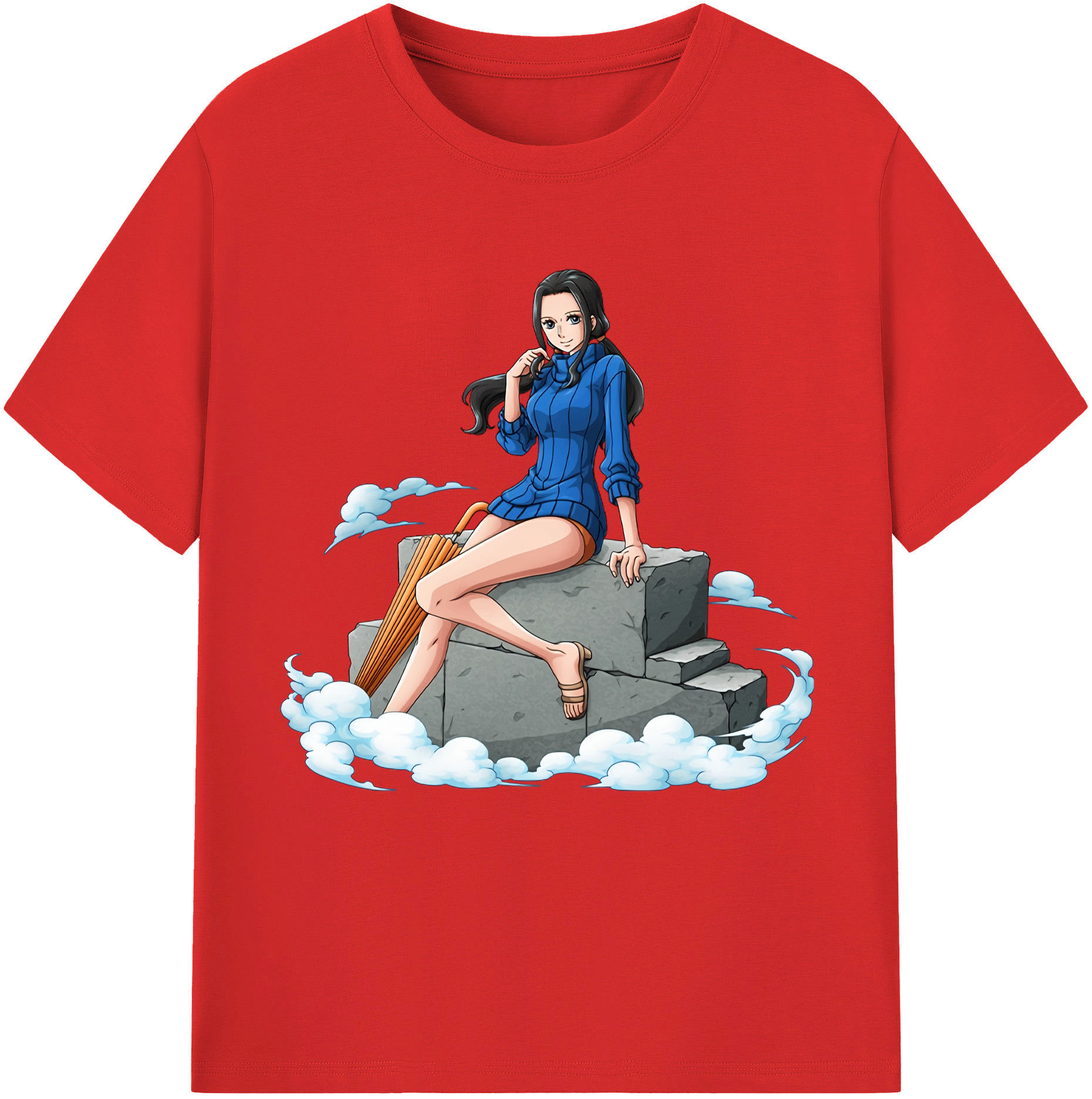 ワンピース ニコ・ロビン ONE PIECE Nico Robin レディースカジュアルプリントTシャツ（綿100％）