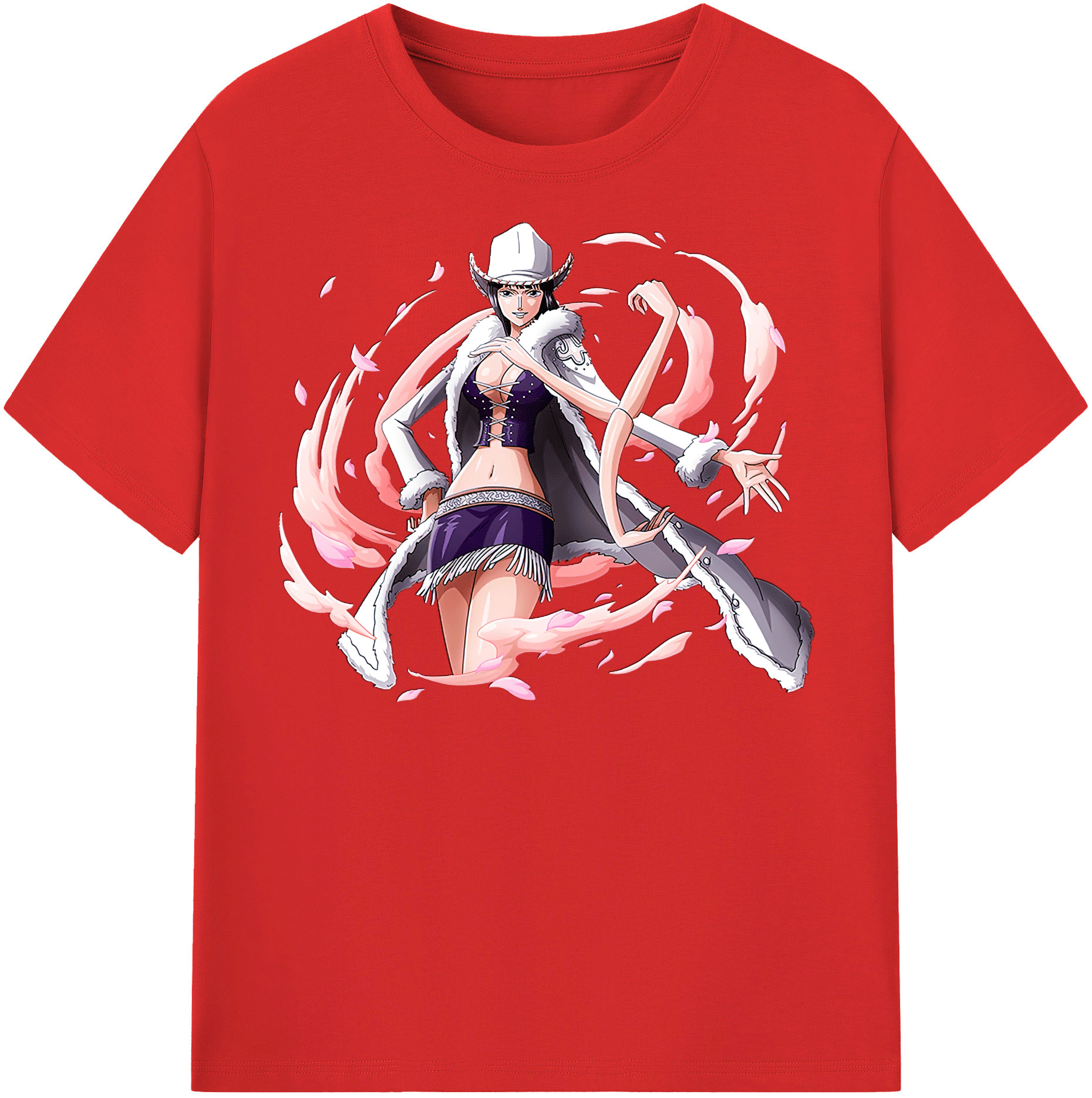 ワンピース ニコ・ロビン ONE PIECE Nico Robin レディースカジュアルプリントTシャツ（綿100％）