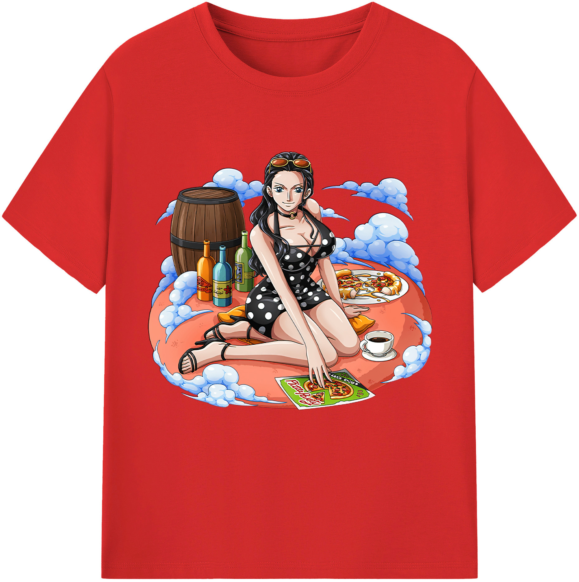 ワンピース ニコ・ロビン ONE PIECE Nico Robin レディースカジュアルプリントTシャツ（綿100％）