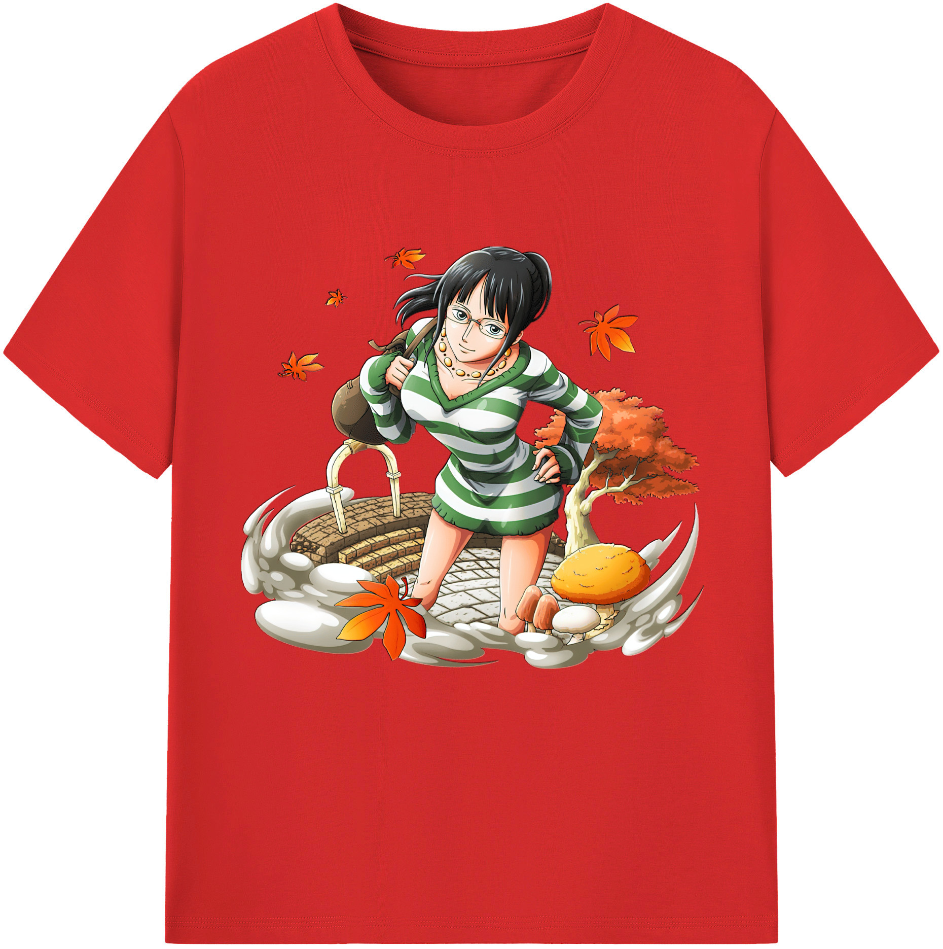 ワンピース ニコ・ロビン ONE PIECE Nico Robin レディースカジュアルプリントTシャツ（綿100％）