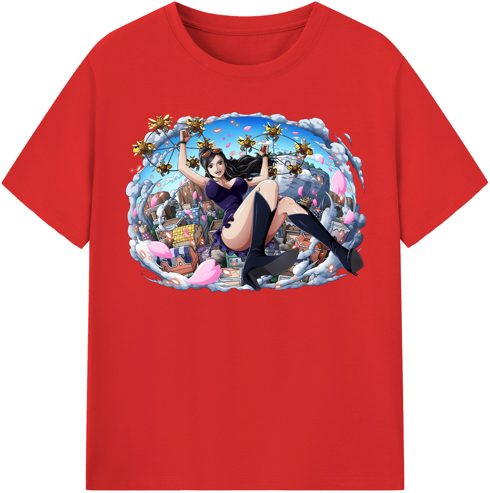 ワンピース ニコ・ロビン ONE PIECE Nico Robin レディースカジュアルプリントTシャツ（綿100％）