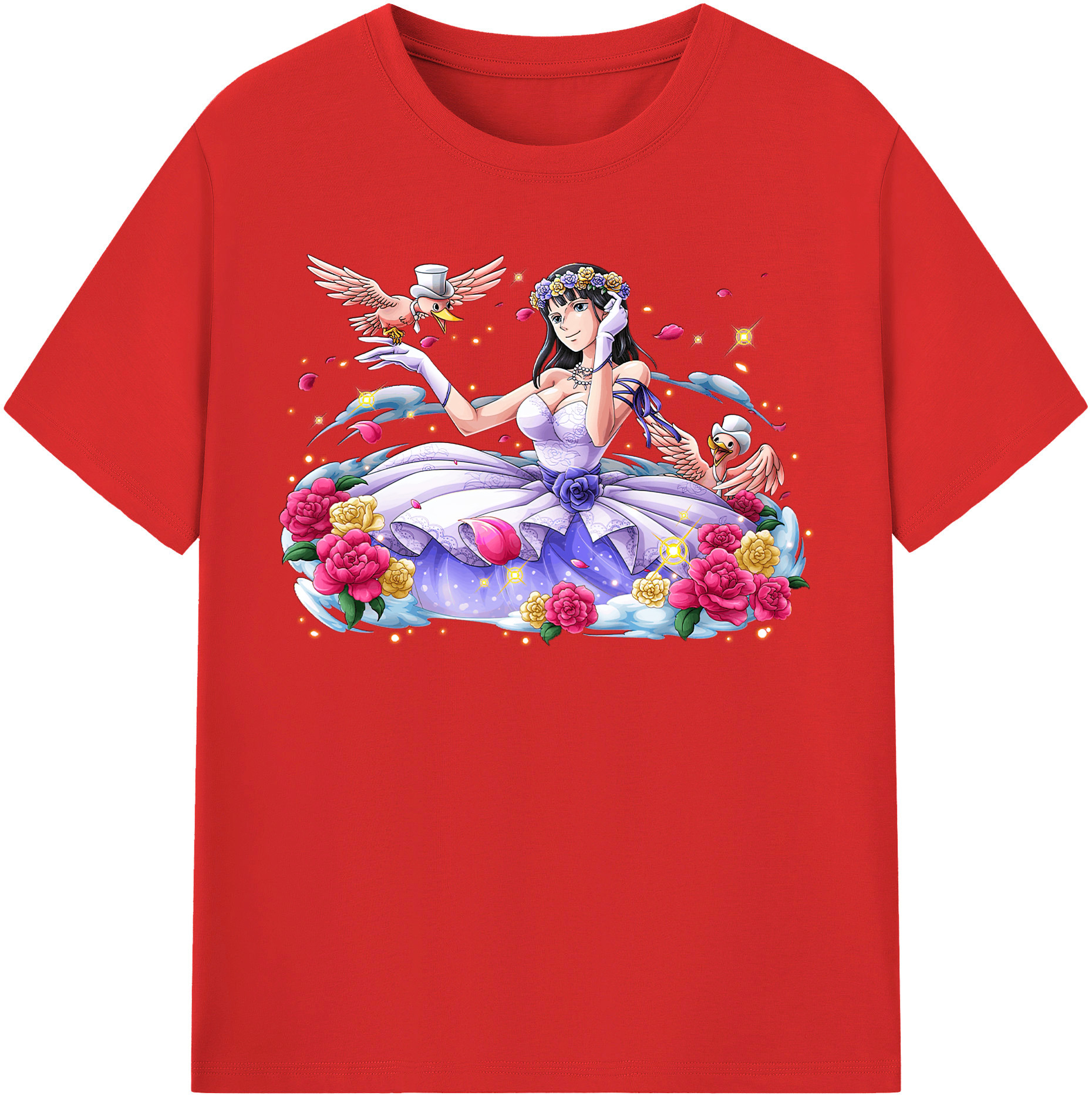 ワンピース ニコ・ロビン ONE PIECE Nico Robin レディースカジュアルプリントTシャツ（綿100％）