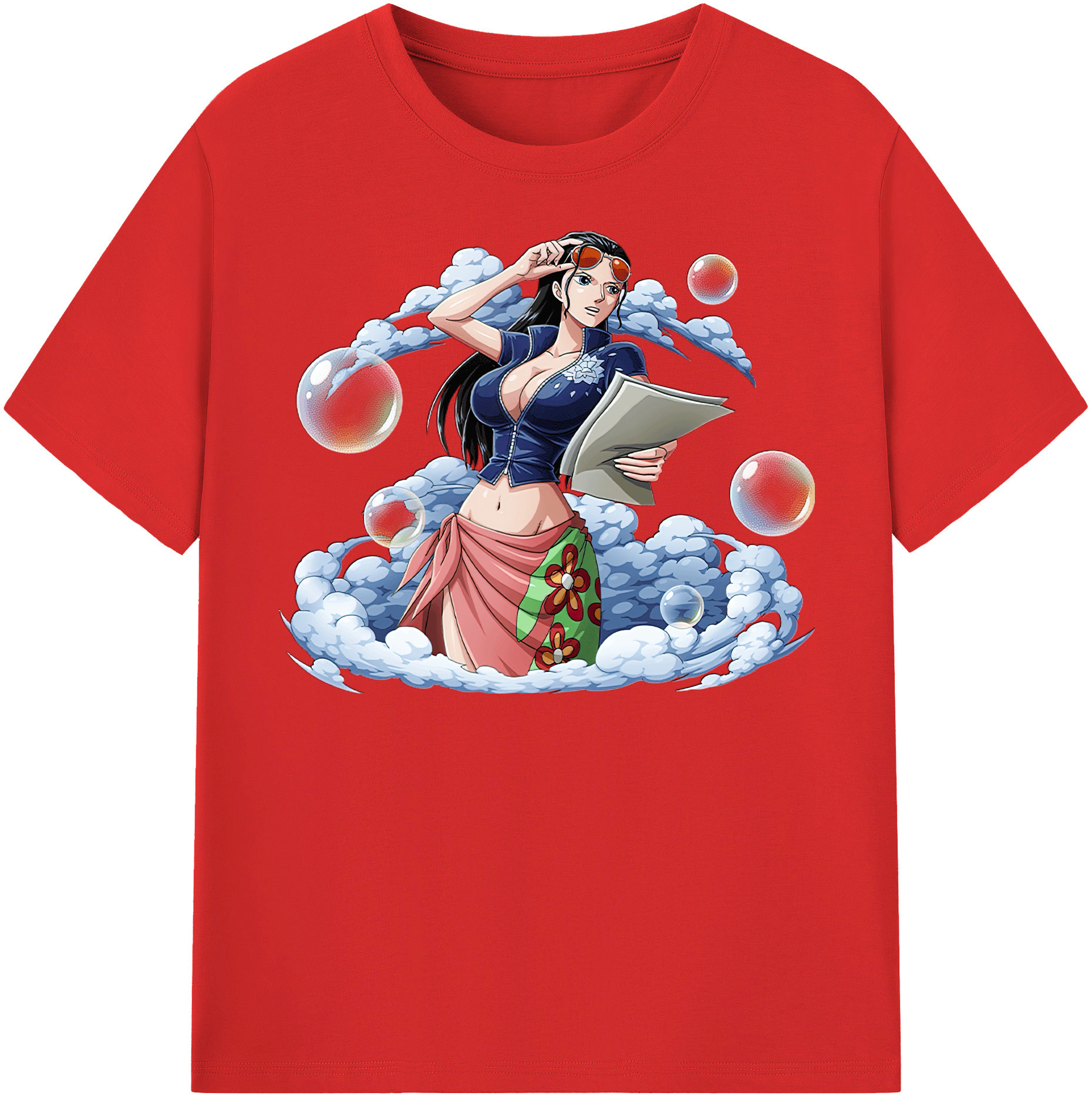 ワンピース ニコ・ロビン ONE PIECE Nico Robin レディースカジュアルプリントTシャツ（綿100％）