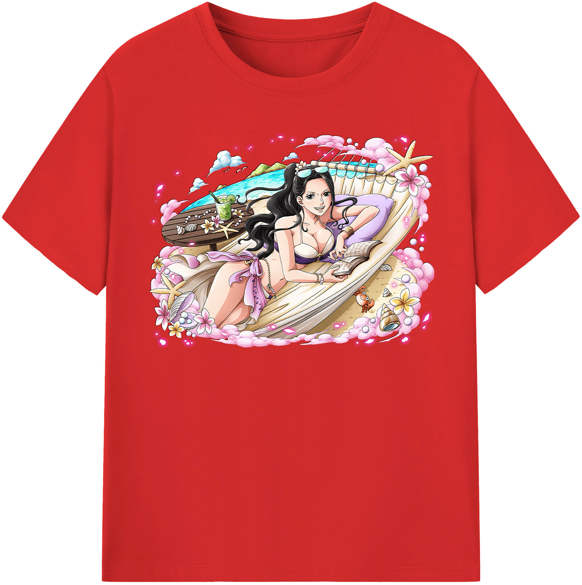 ワンピース ニコ・ロビン ONE PIECE Nico Robin レディースカジュアルプリントTシャツ（綿100％）