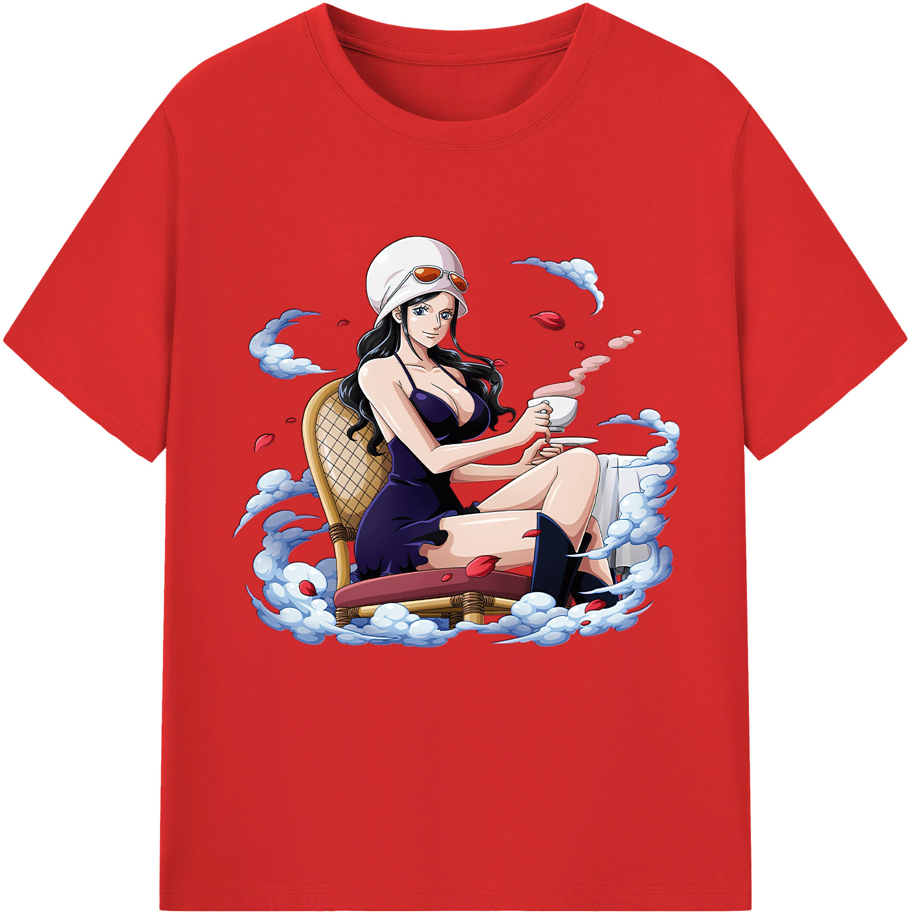 ワンピース ニコ・ロビン ONE PIECE Nico Robin レディースカジュアルプリントTシャツ（綿100％）