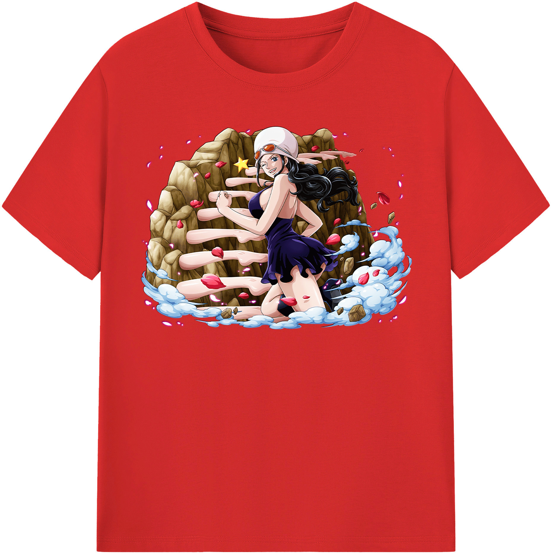 ワンピース ニコ・ロビン ONE PIECE Nico Robin レディースカジュアルプリントTシャツ（綿100％）