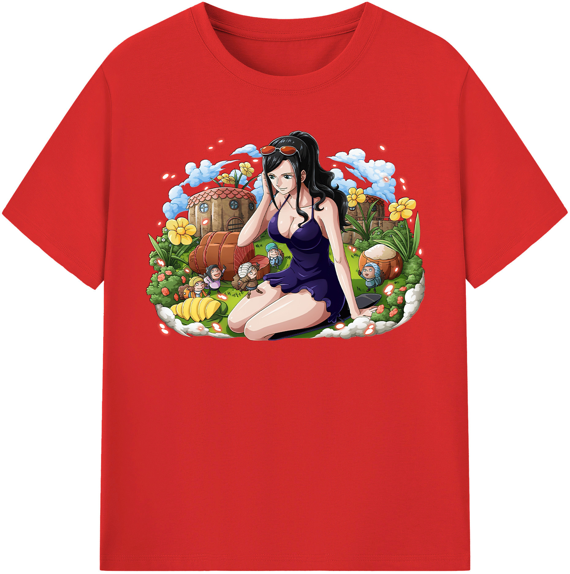 ワンピース ニコ・ロビン ONE PIECE Nico Robin レディースカジュアルプリントTシャツ（綿100％）