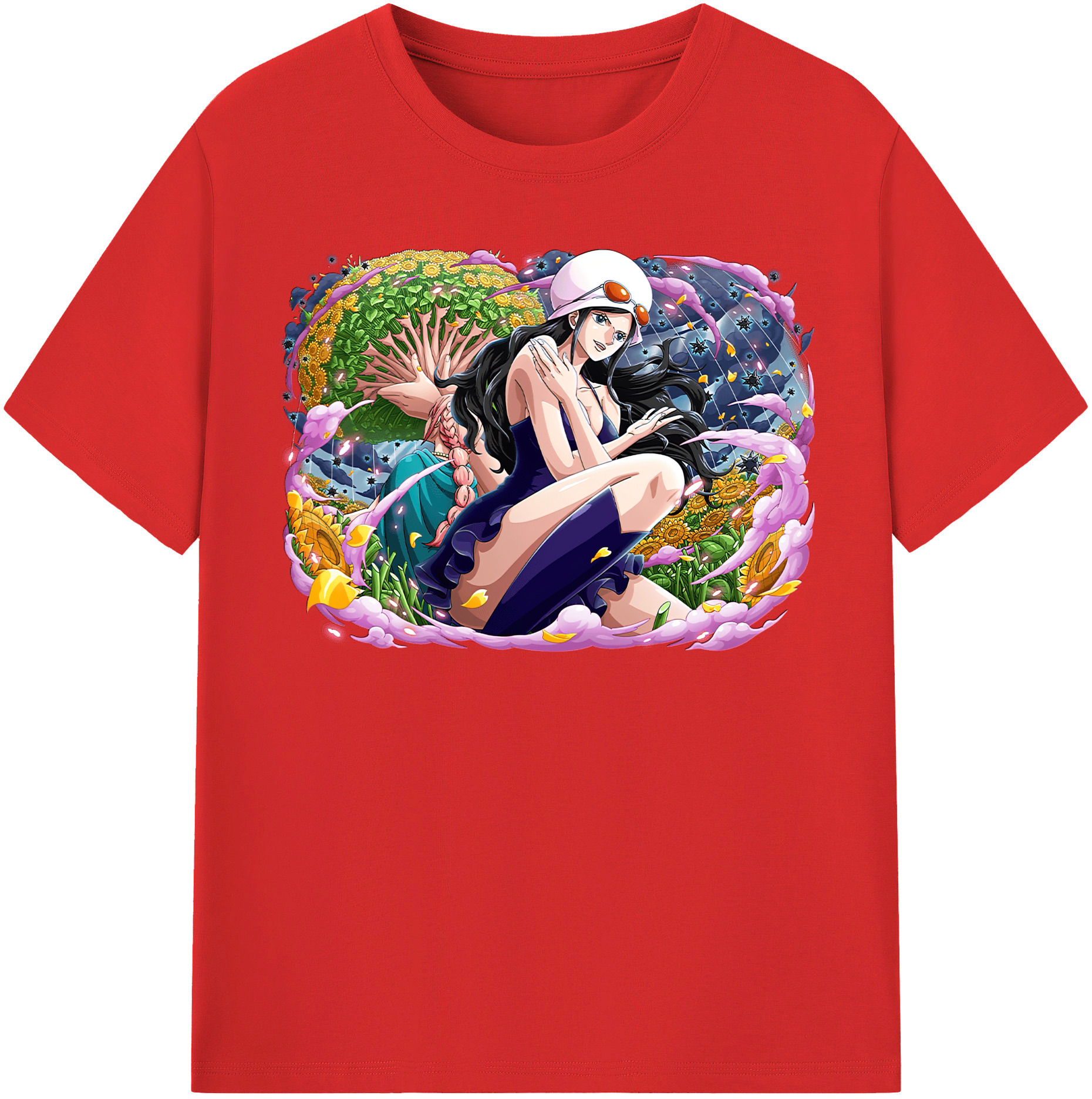 ワンピース ニコ・ロビン ONE PIECE Nico Robin レディースカジュアルプリントTシャツ（綿100％）