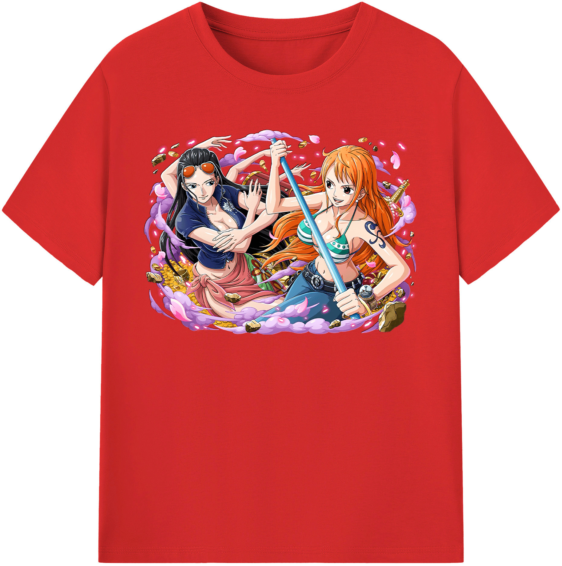 ワンピース ニコ・ロビン ONE PIECE Nico Robin レディースカジュアルプリントTシャツ（綿100％）