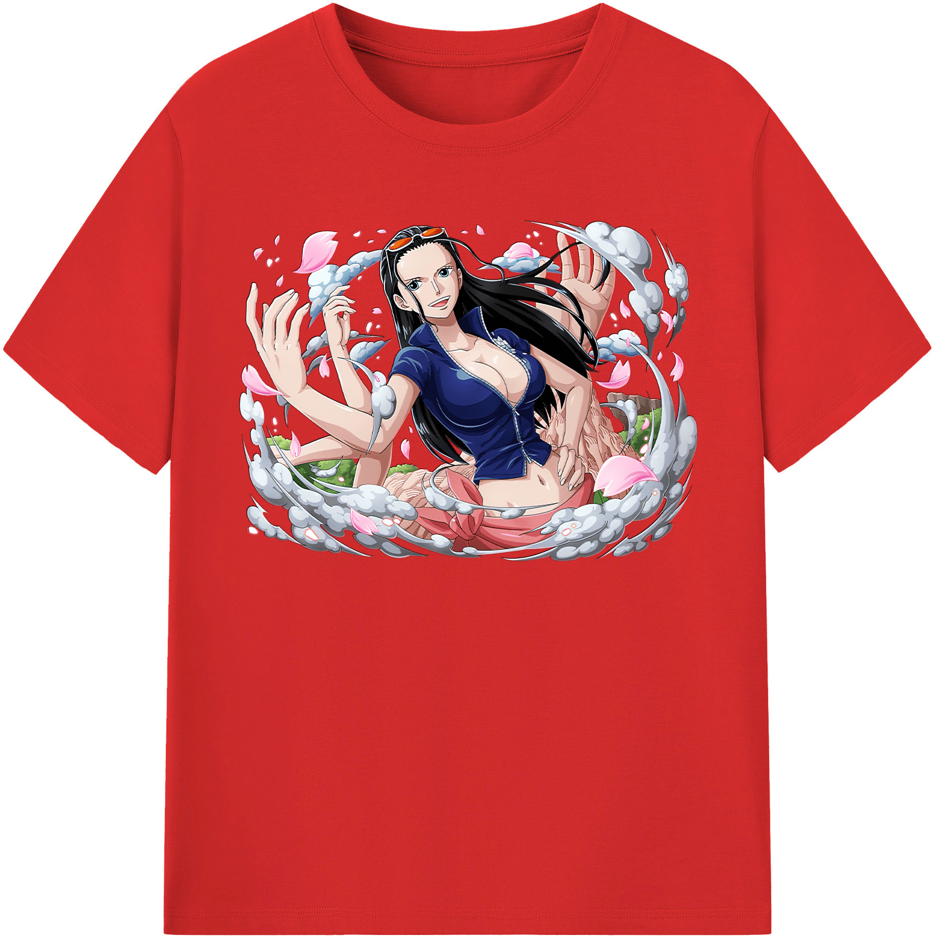 ワンピース ニコ・ロビン ONE PIECE Nico Robin レディースカジュアルプリントTシャツ（綿100％）