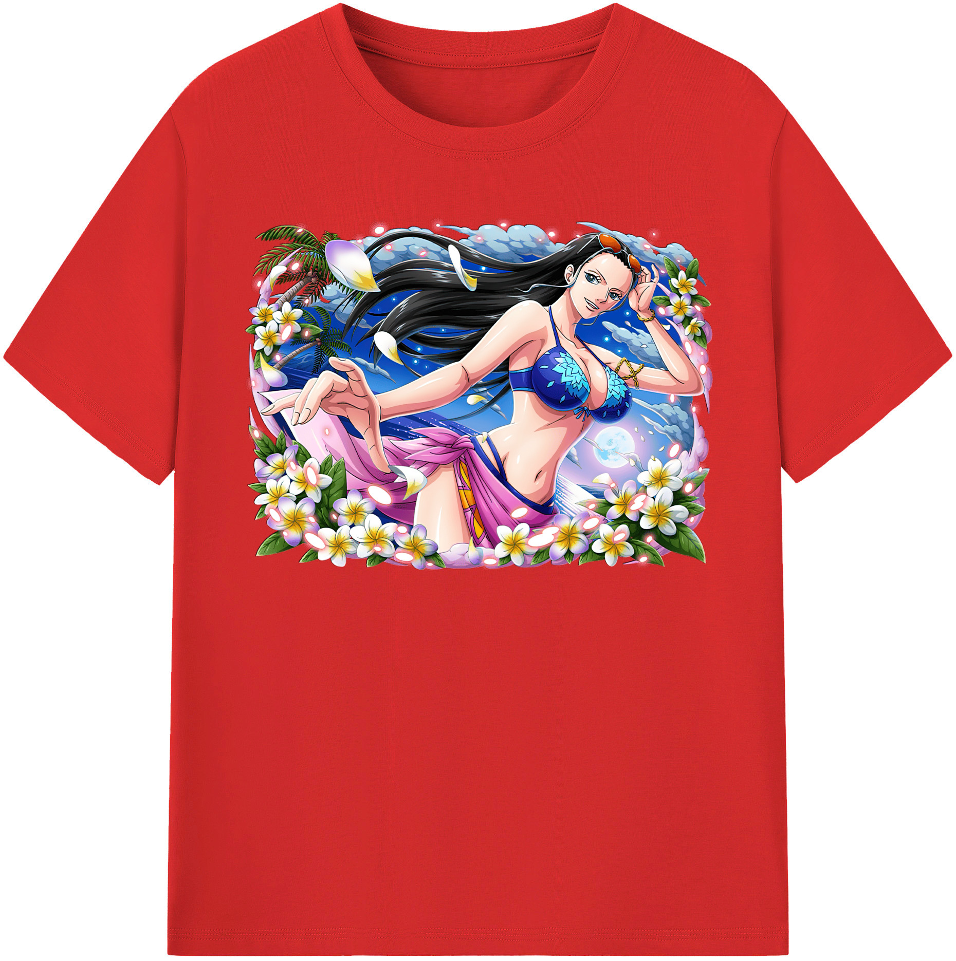 （画像用） ワンピース ニコ・ロビン ONE PIECE Nico Robin レディースカジュアルプリントTシャツ（綿100％）