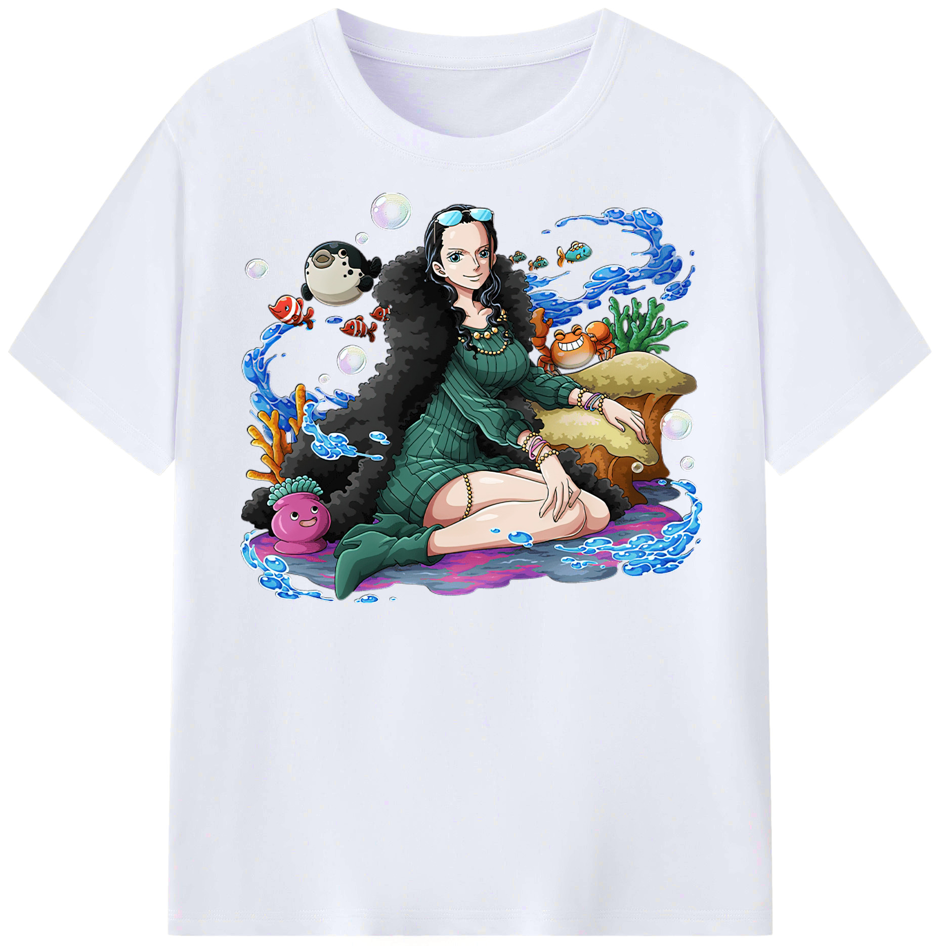 （画像用） ワンピース ニコ・ロビン ONE PIECE Nico Robin レディースカジュアルプリントTシャツ（綿100％）