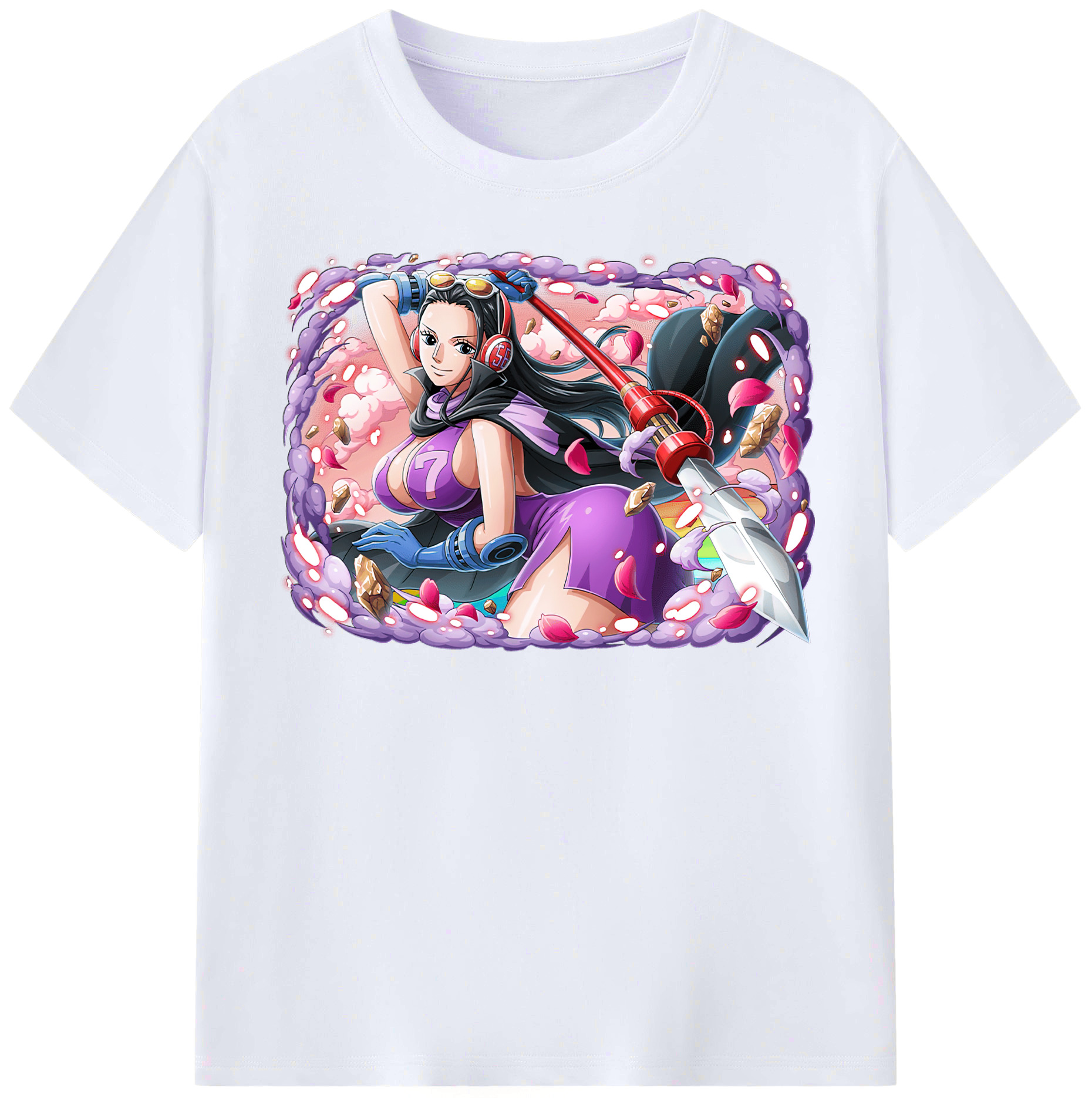 （画像用） ワンピース ニコ・ロビン ONE PIECE Nico Robin レディースカジュアルプリントTシャツ（綿100％）