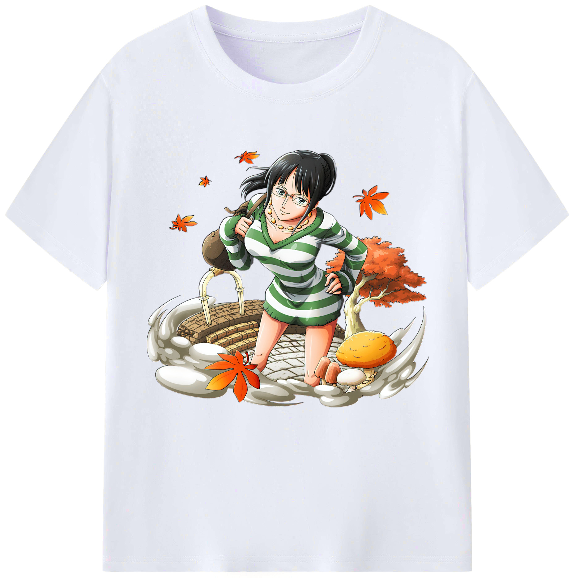（画像用） ワンピース ニコ・ロビン ONE PIECE Nico Robin レディースカジュアルプリントTシャツ（綿100％）