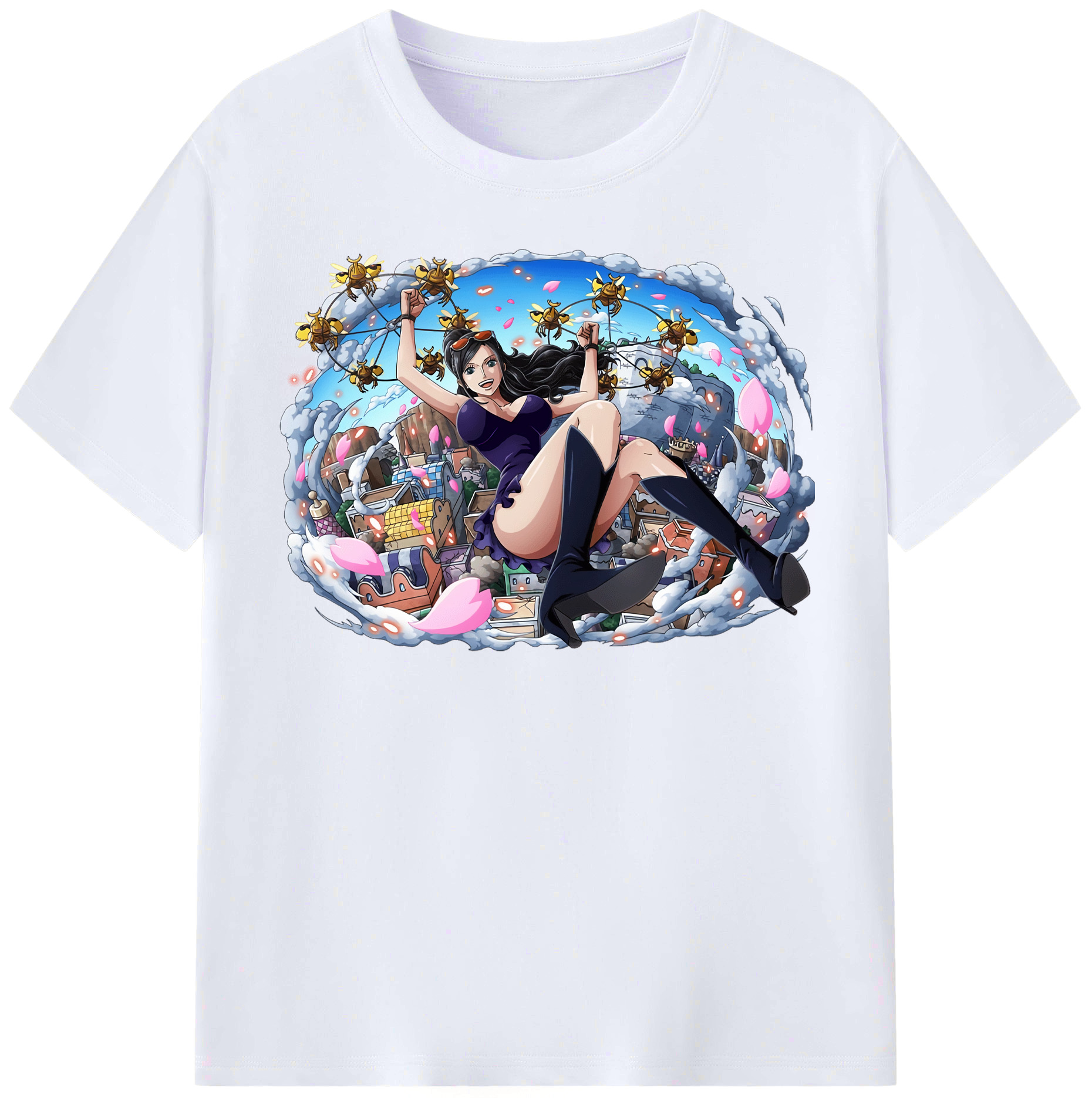 （画像用） ワンピース ニコ・ロビン ONE PIECE Nico Robin レディースカジュアルプリントTシャツ（綿100％）