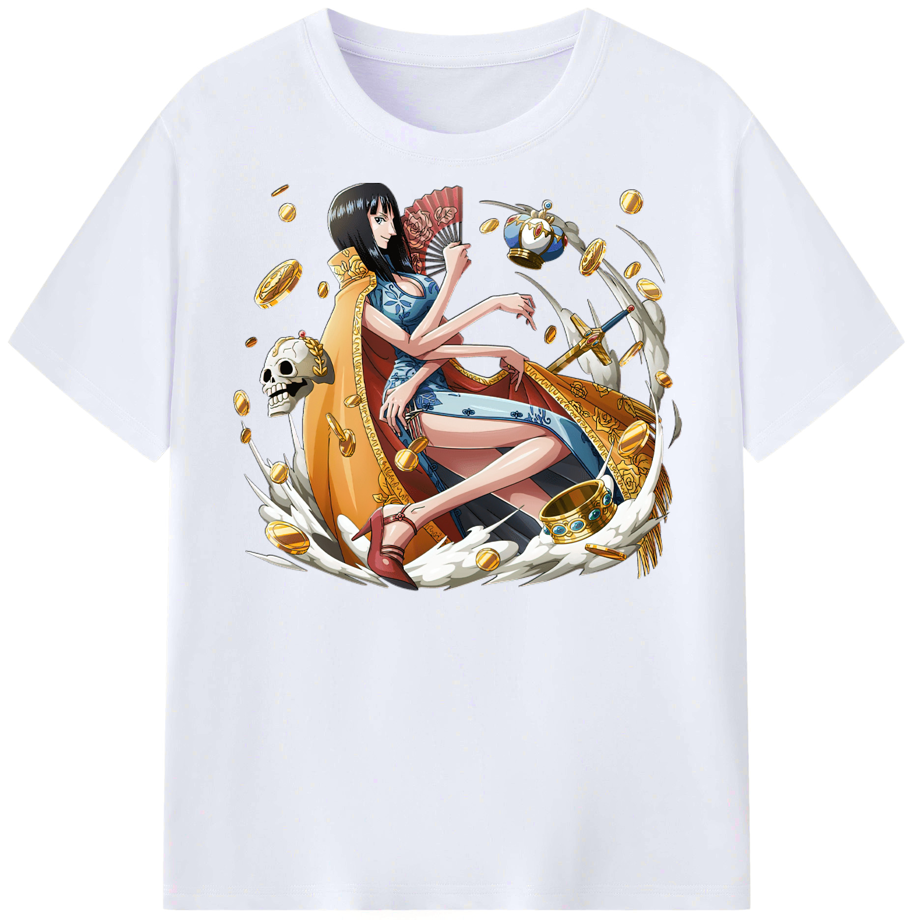 （画像用） ワンピース ニコ・ロビン ONE PIECE Nico Robin レディースカジュアルプリントTシャツ（綿100％）