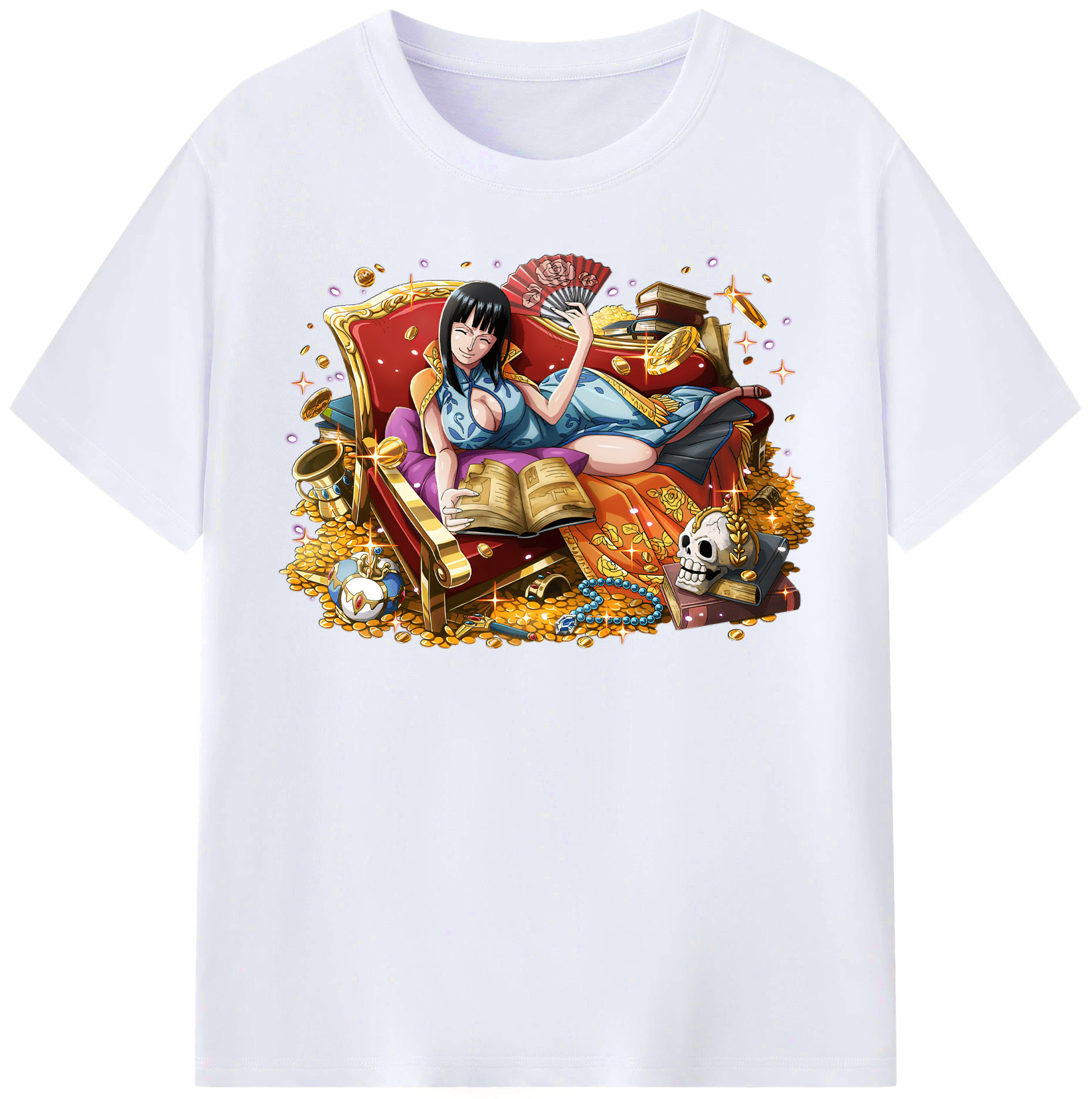 （画像用） ワンピース ニコ・ロビン ONE PIECE Nico Robin レディースカジュアルプリントTシャツ（綿100％）