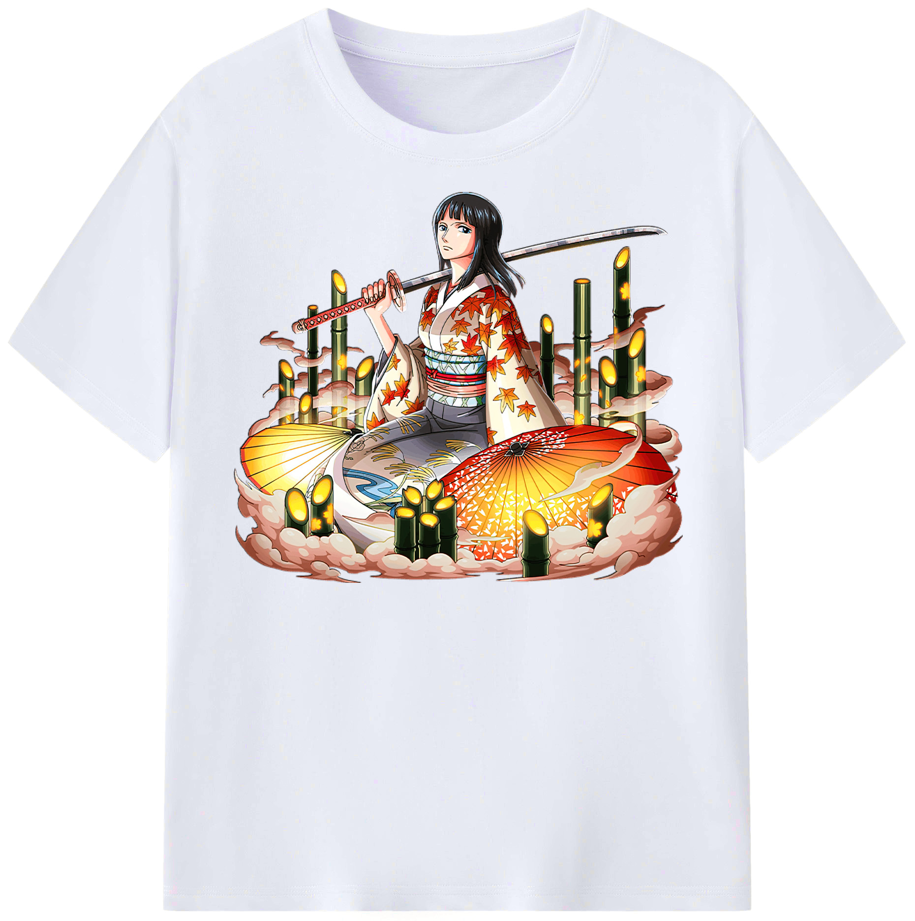 （画像用） ワンピース ニコ・ロビン ONE PIECE Nico Robin レディースカジュアルプリントTシャツ（綿100％）