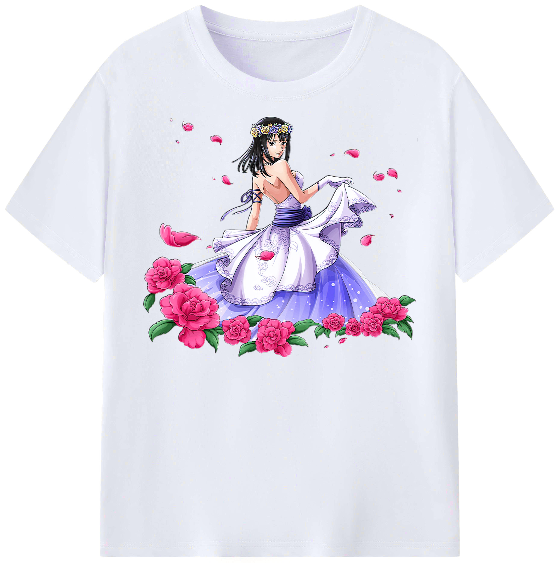 （画像用） ワンピース ニコ・ロビン ONE PIECE Nico Robin レディースカジュアルプリントTシャツ（綿100％）
