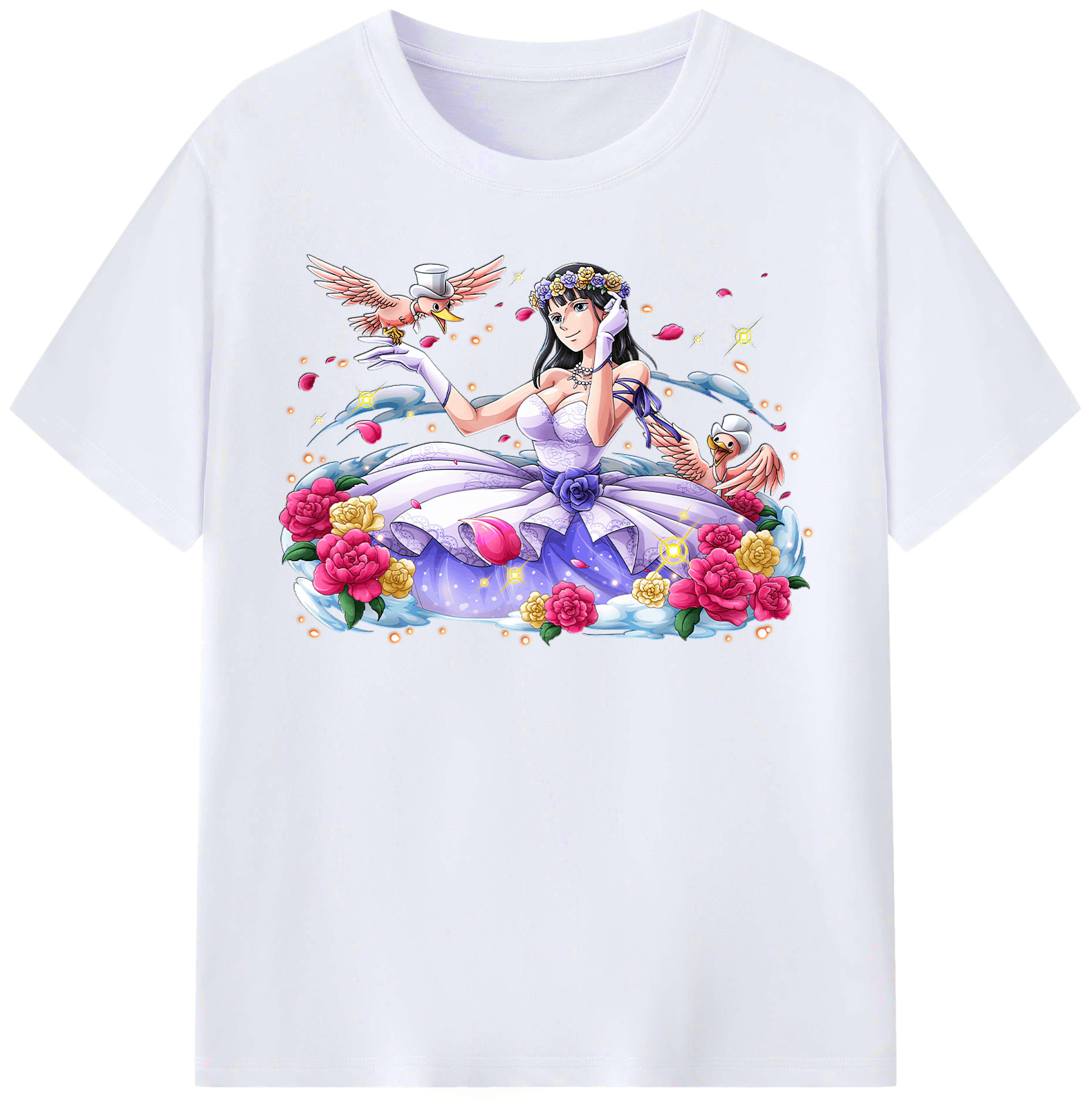 （画像用） ワンピース ニコ・ロビン ONE PIECE Nico Robin レディースカジュアルプリントTシャツ（綿100％）