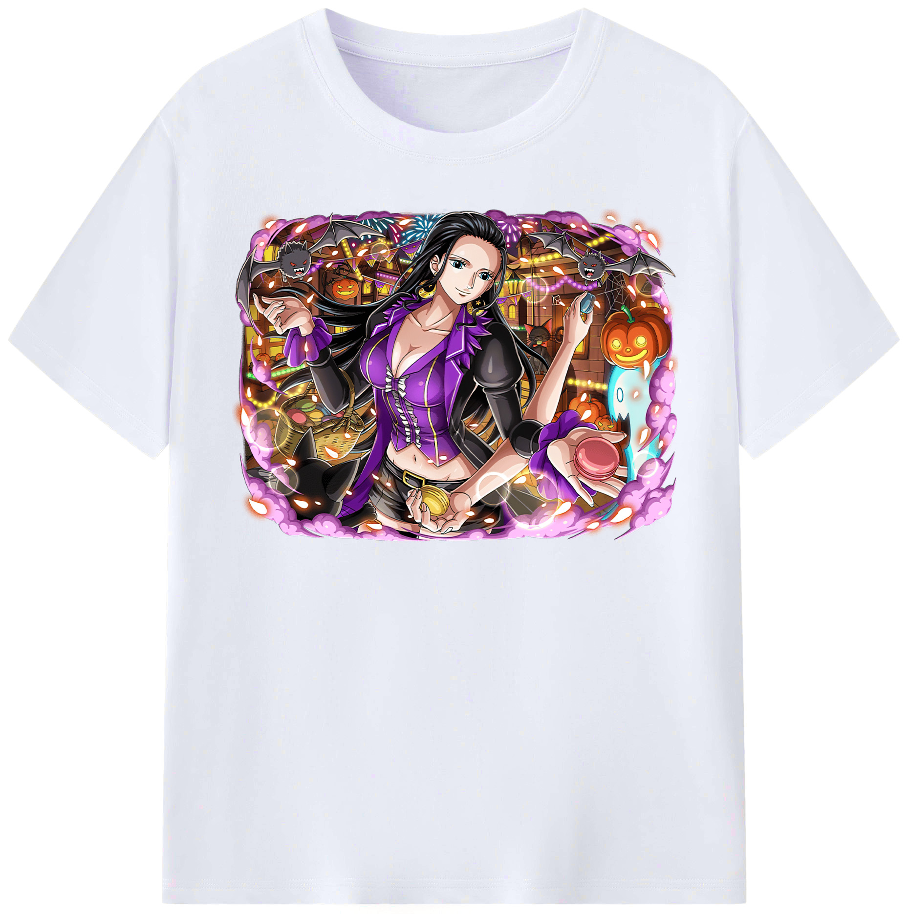 （画像用） ワンピース ニコ・ロビン ONE PIECE Nico Robin レディースカジュアルプリントTシャツ（綿100％）