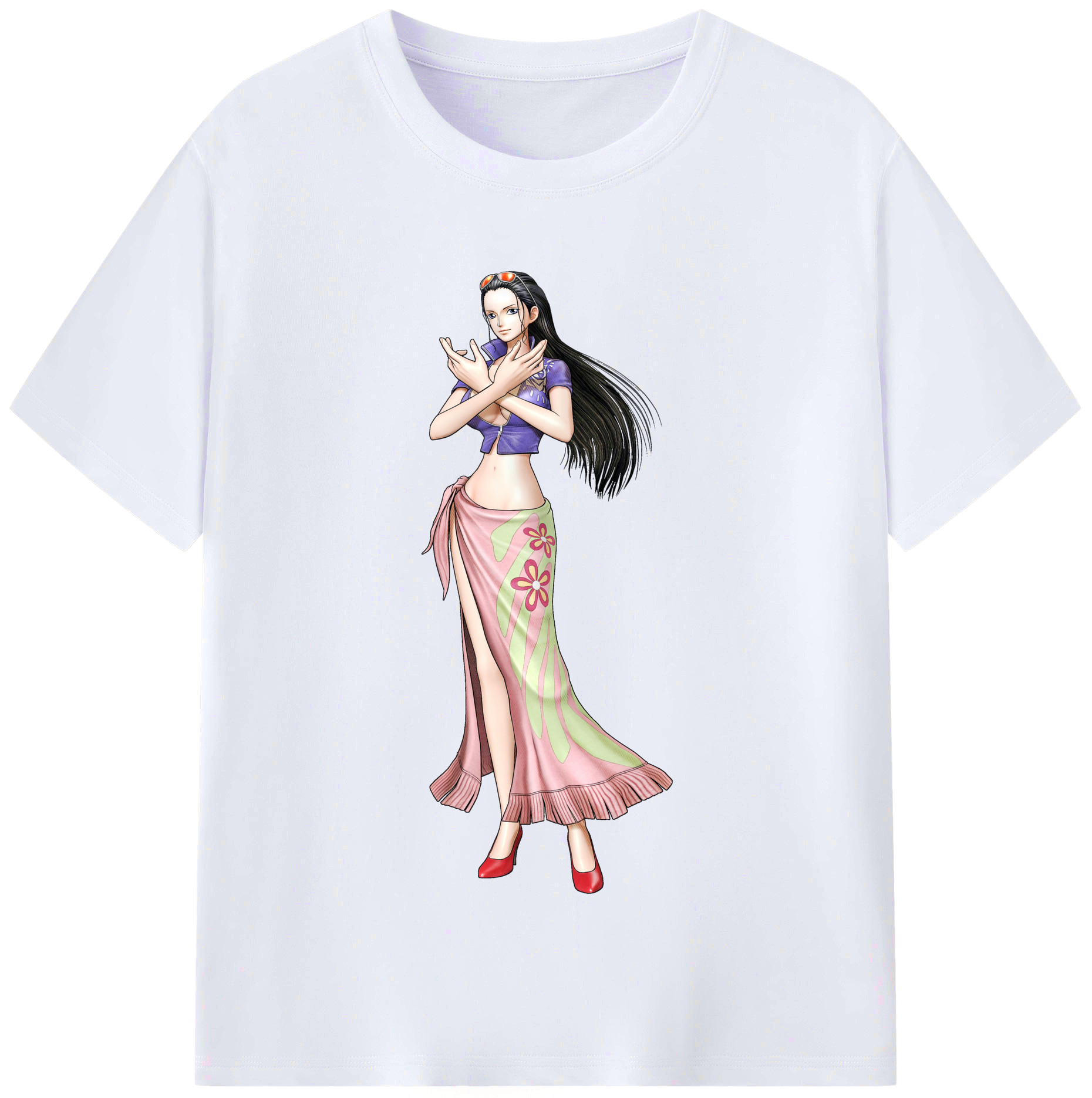（画像用） ワンピース ニコ・ロビン ONE PIECE Nico Robin レディースカジュアルプリントTシャツ（綿100％）