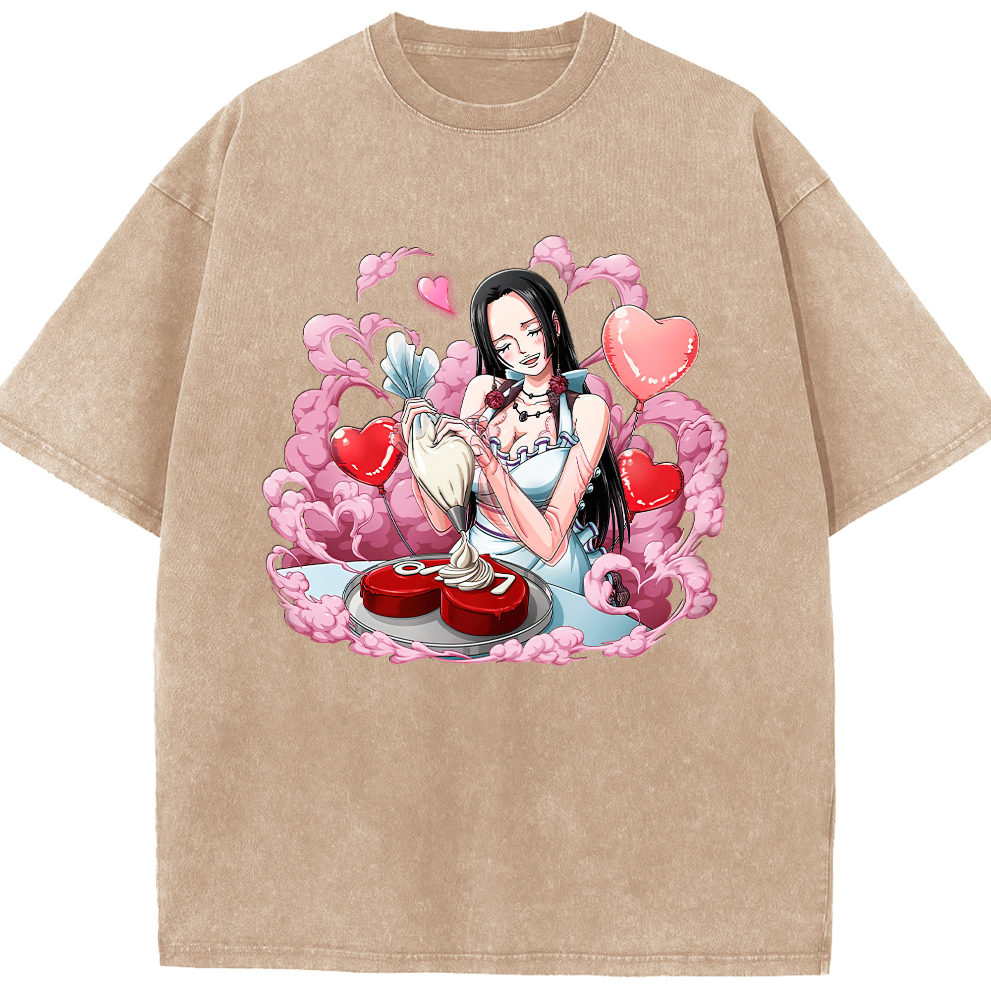 ワンピース ボア・ハンコック ONE PIECE Boa·Hancock 綿100% ヴィンテージ風 半袖Tシャツ（フロントプリント）