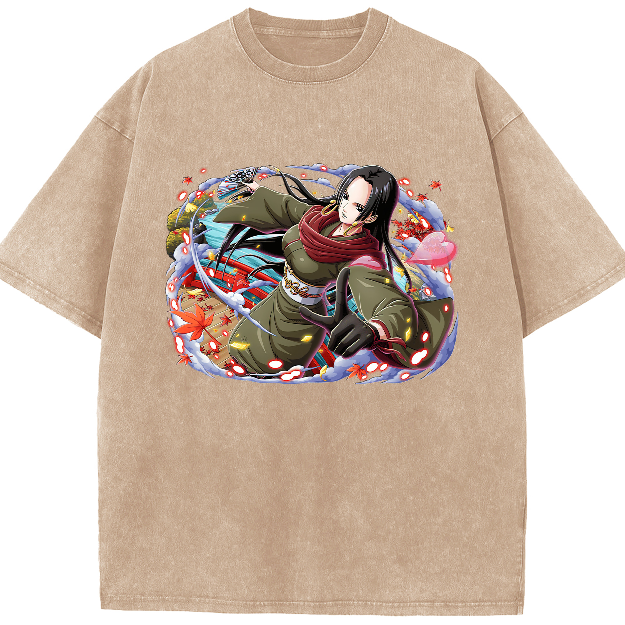 ワンピース ボア・ハンコック ONE PIECE Boa·Hancock 綿100% ヴィンテージ風 半袖Tシャツ（フロントプリント）