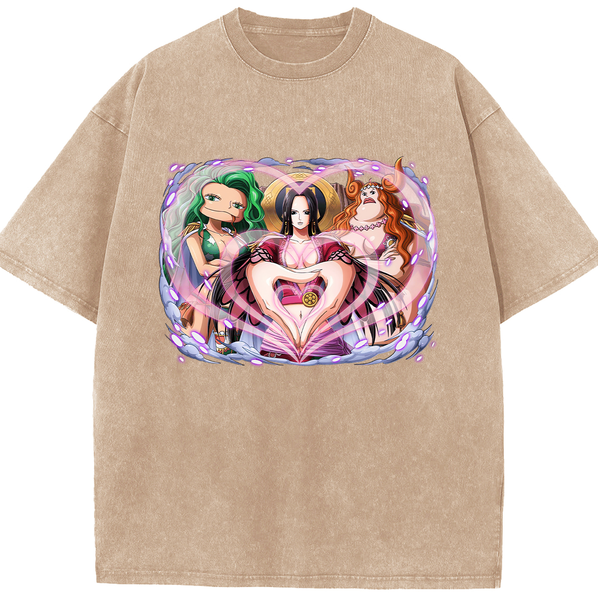 ワンピース ボア・ハンコック ONE PIECE Boa·Hancock 綿100% ヴィンテージ風 半袖Tシャツ（フロントプリント）