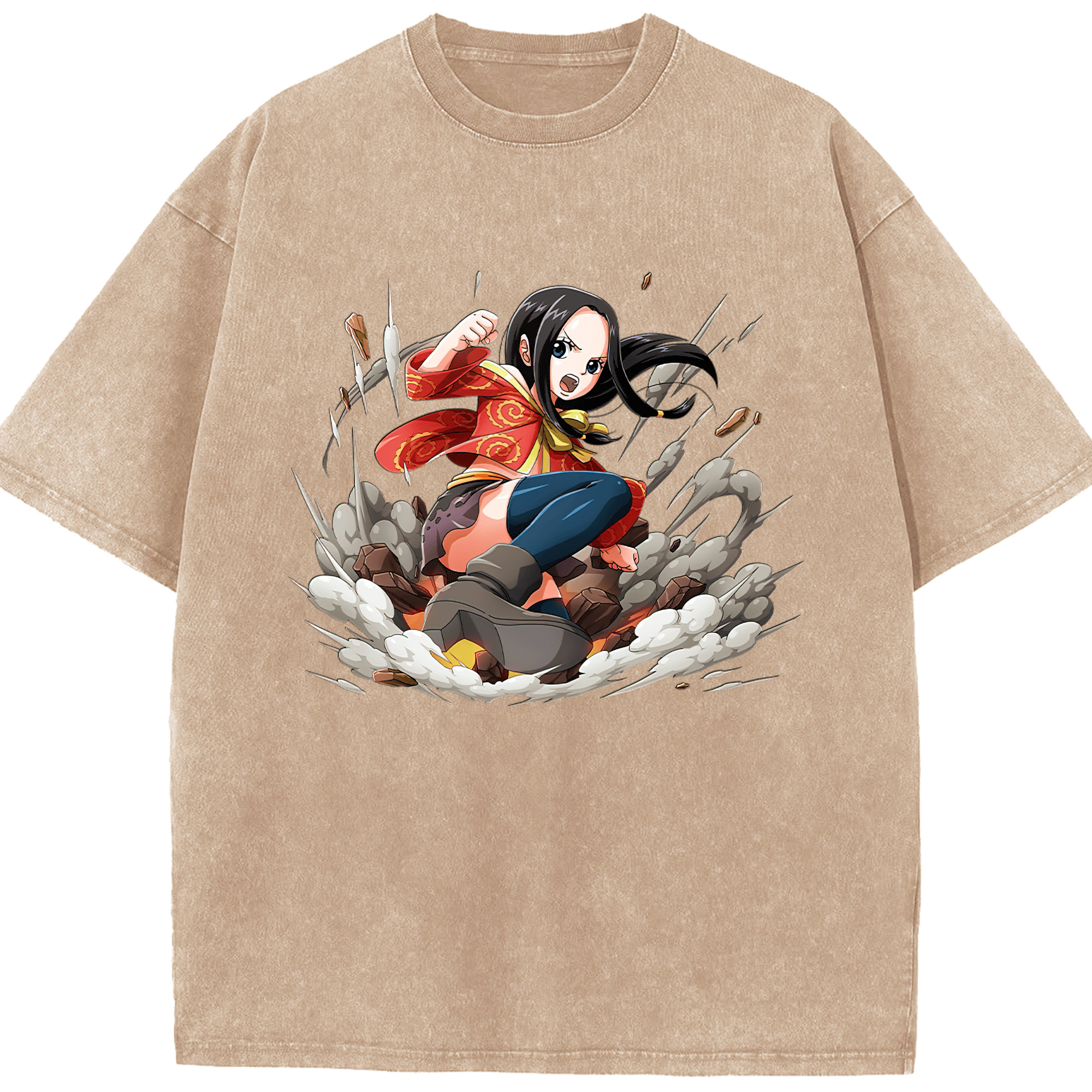 ワンピース ボア・ハンコック ONE PIECE Boa·Hancock 綿100% ヴィンテージ風 半袖Tシャツ（フロントプリント）