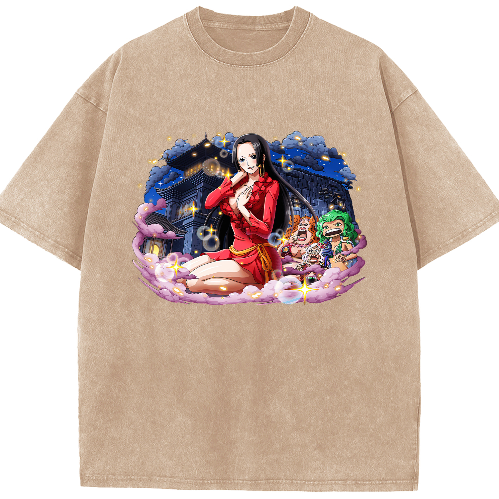 ワンピース ボア・ハンコック ONE PIECE Boa·Hancock 綿100% ヴィンテージ風 半袖Tシャツ（フロントプリント）