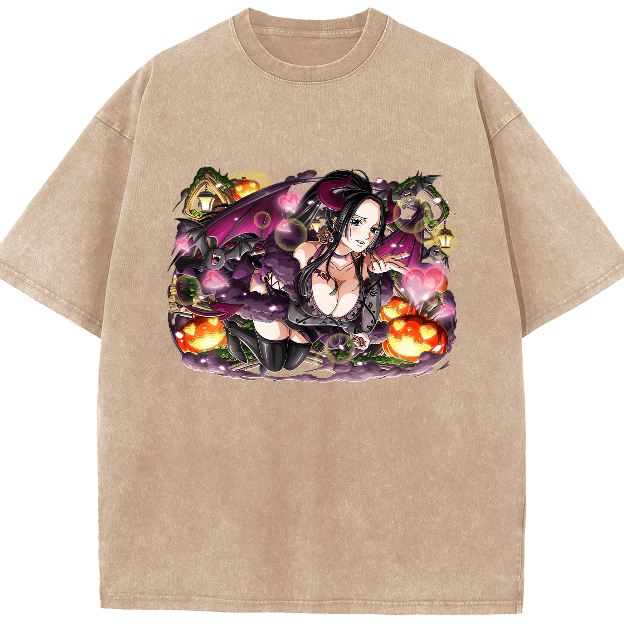 ワンピース ボア・ハンコック ONE PIECE Boa·Hancock 綿100% ヴィンテージ風 半袖Tシャツ（フロントプリント）