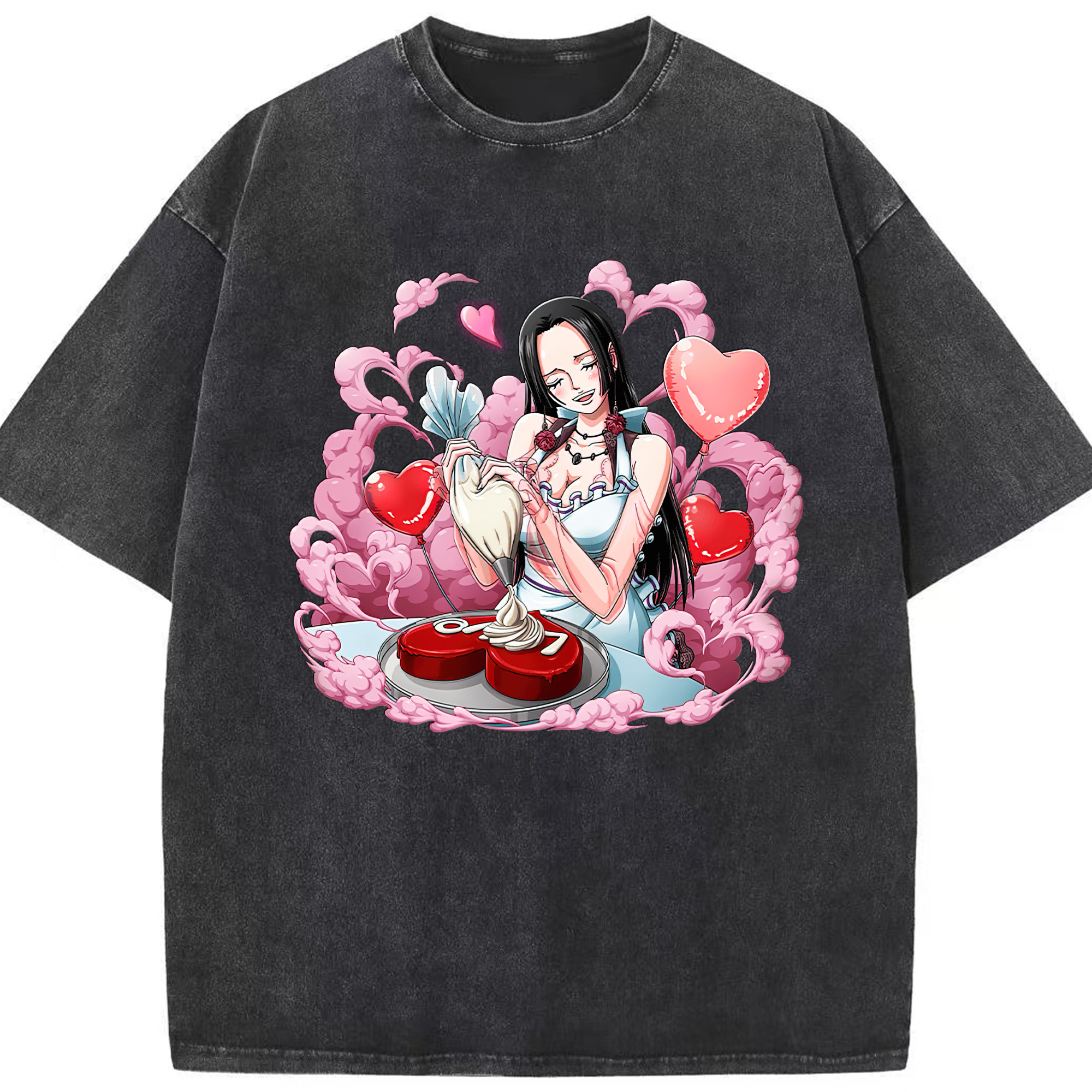 ワンピース ボア・ハンコック ONE PIECE Boa·Hancock 綿100% ヴィンテージ風 半袖Tシャツ（フロントプリント）