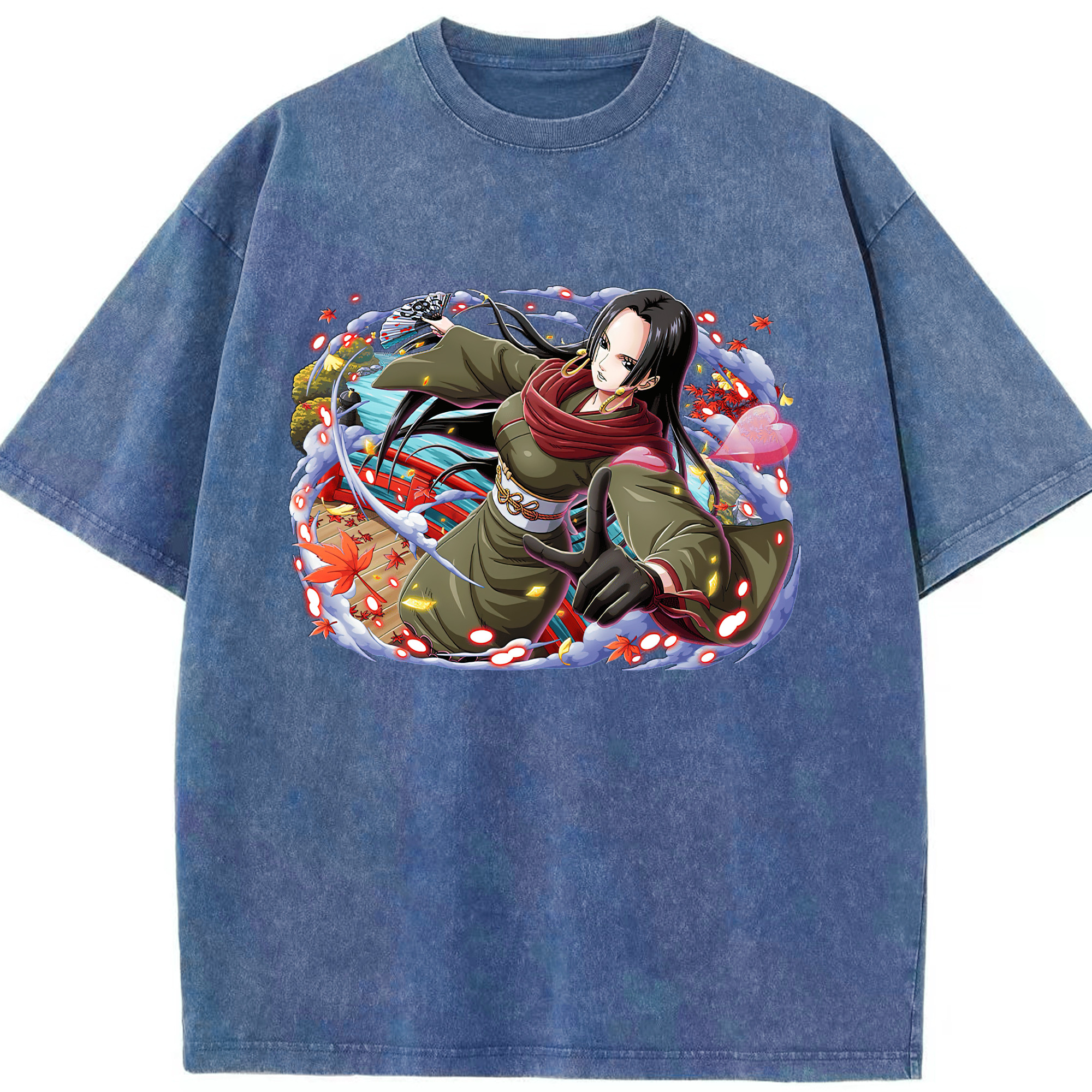 ワンピース ボア・ハンコック ONE PIECE Boa·Hancock 綿100% ヴィンテージ風 半袖Tシャツ（フロントプリント）