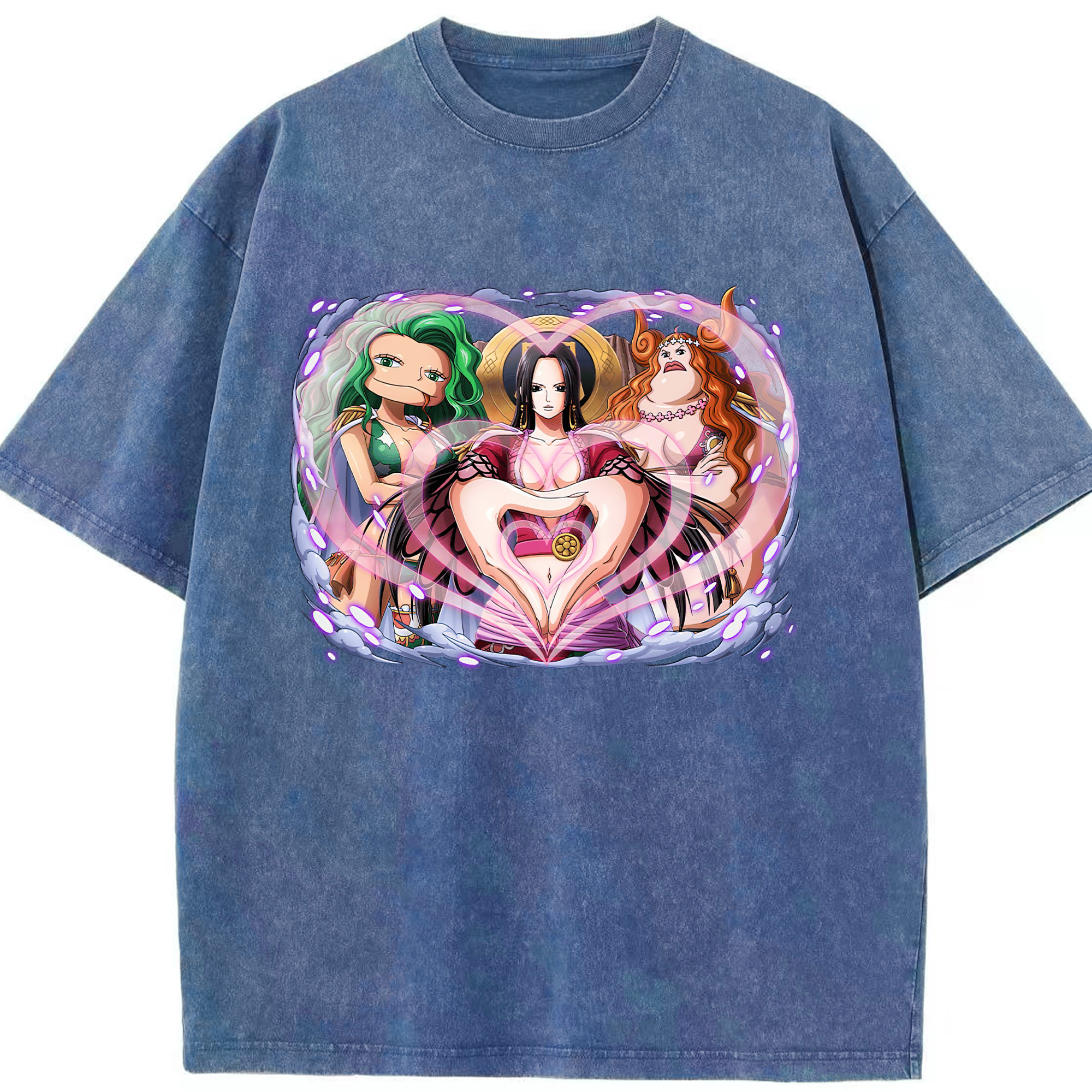 ワンピース ボア・ハンコック ONE PIECE Boa·Hancock 綿100% ヴィンテージ風 半袖Tシャツ（フロントプリント）