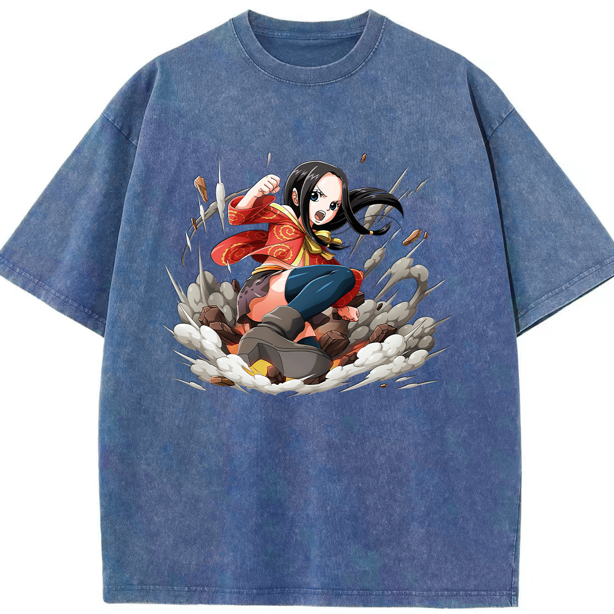 ワンピース ボア・ハンコック ONE PIECE Boa·Hancock 綿100% ヴィンテージ風 半袖Tシャツ（フロントプリント）