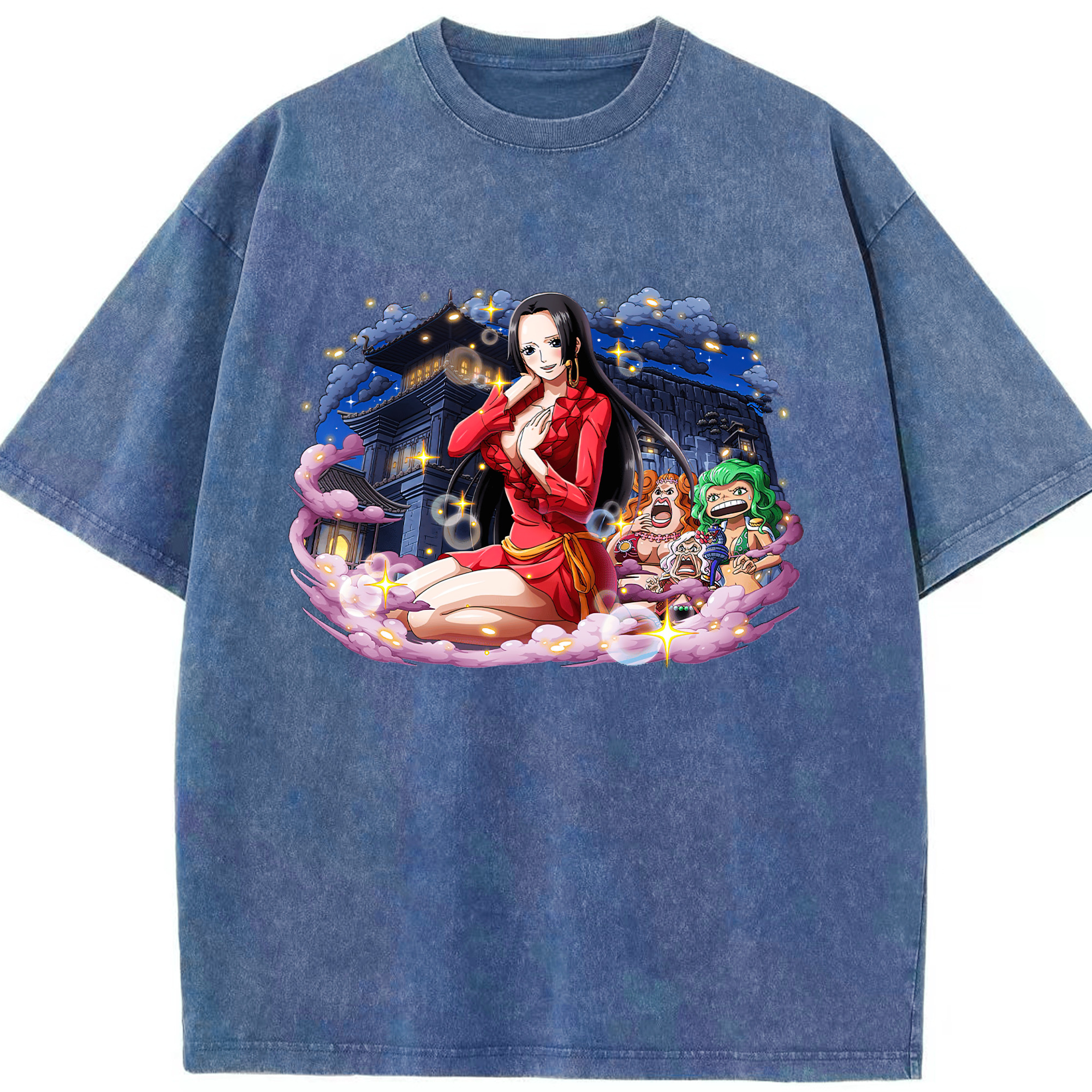 ワンピース ボア・ハンコック ONE PIECE Boa·Hancock 綿100% ヴィンテージ風 半袖Tシャツ（フロントプリント）