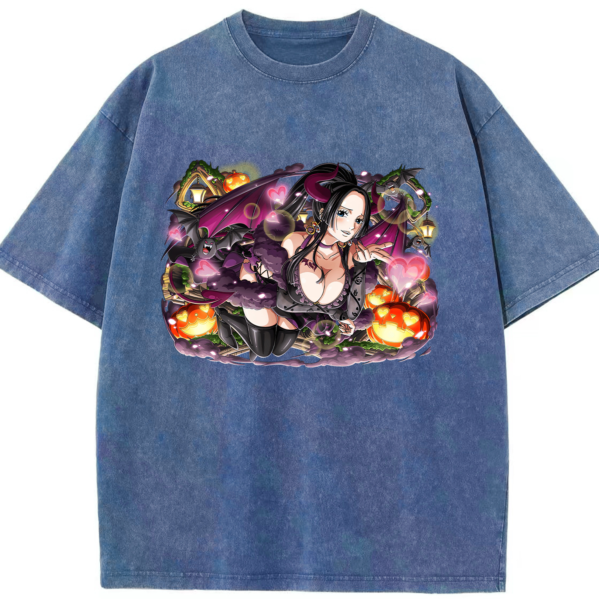 ワンピース ボア・ハンコック ONE PIECE Boa·Hancock 綿100% ヴィンテージ風 半袖Tシャツ（フロントプリント）