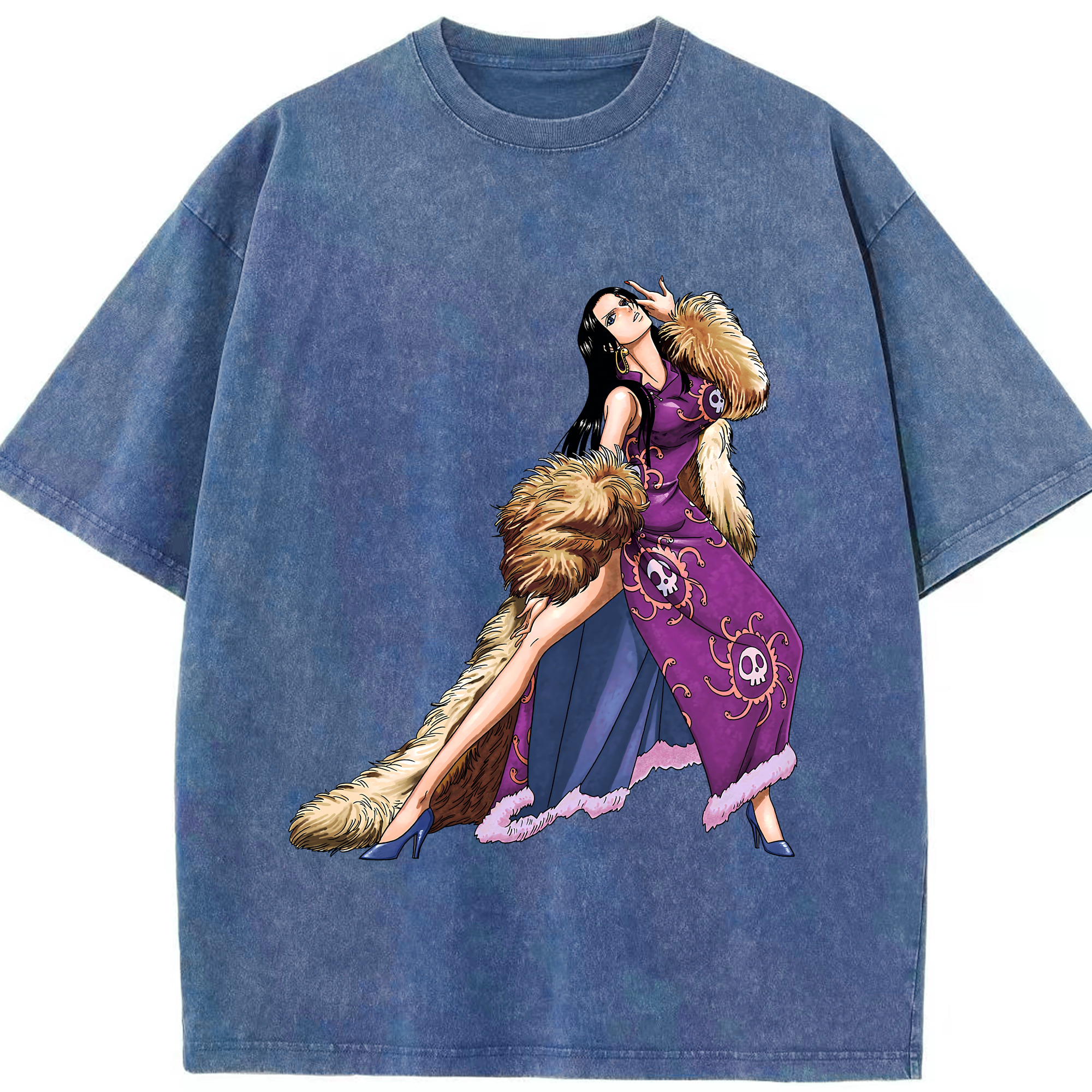 ワンピース ボア・ハンコック ONE PIECE Boa·Hancock 綿100% ヴィンテージ風 半袖Tシャツ（フロントプリント）