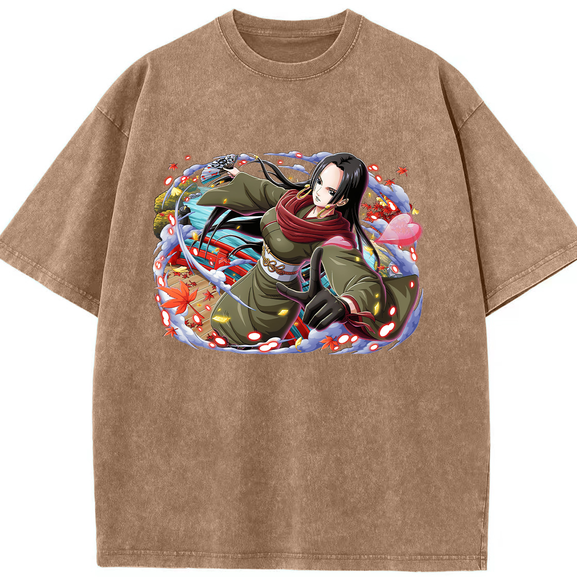 ワンピース ボア・ハンコック ONE PIECE Boa·Hancock 綿100% ヴィンテージ風 半袖Tシャツ（フロントプリント）