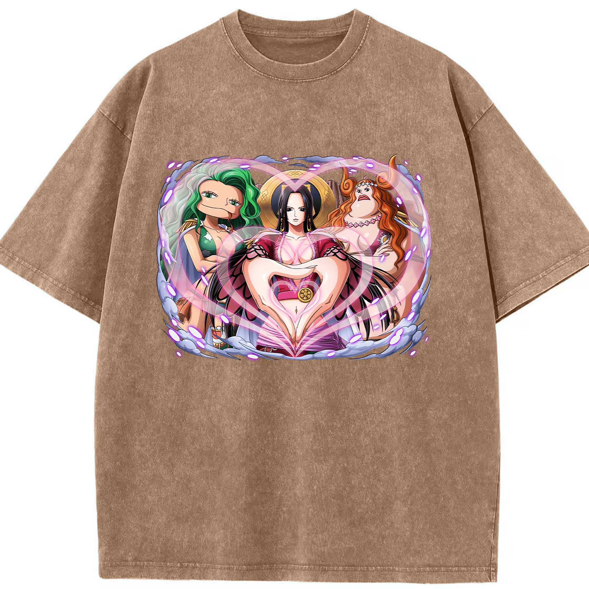 ワンピース ボア・ハンコック ONE PIECE Boa·Hancock 綿100% ヴィンテージ風 半袖Tシャツ（フロントプリント）