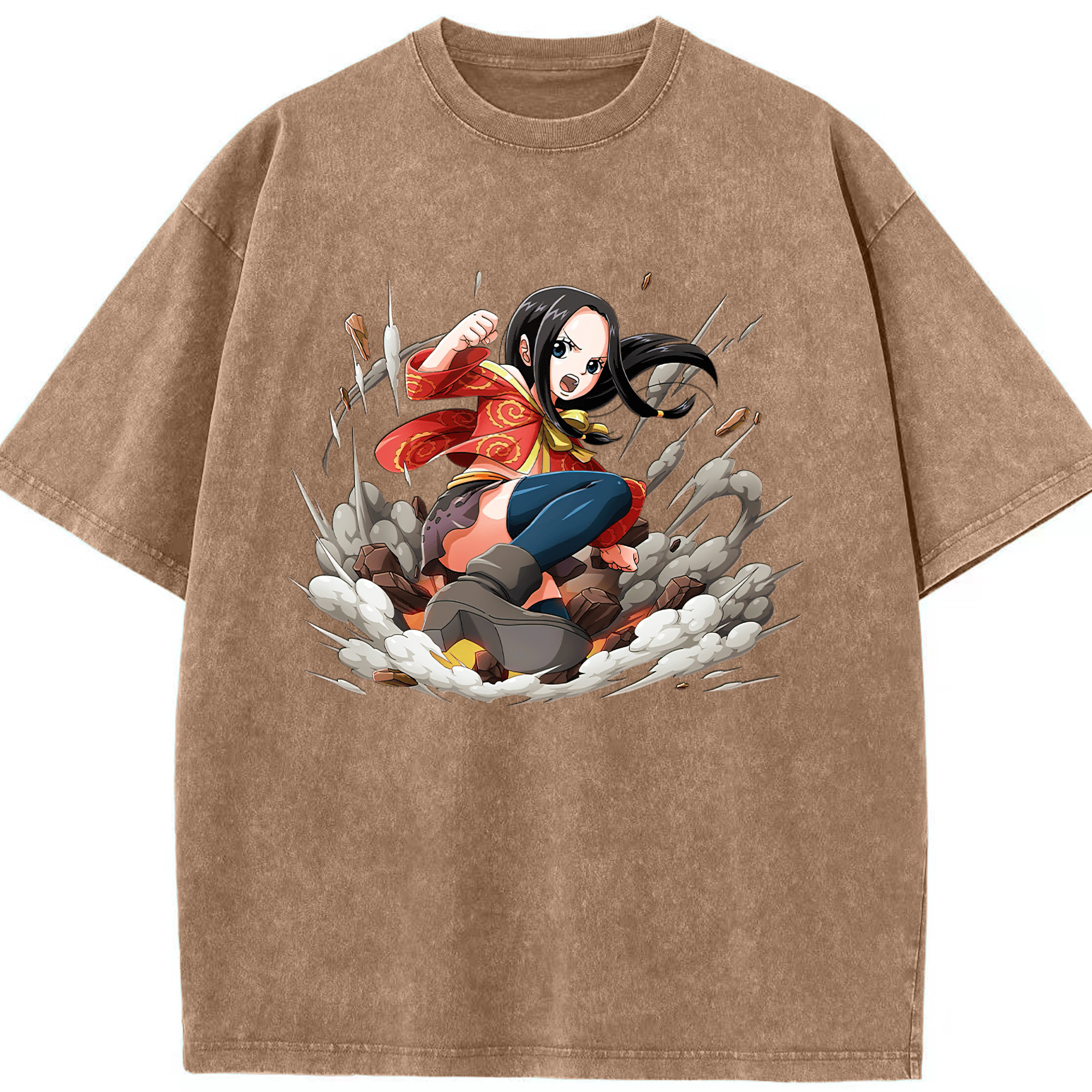 ワンピース ボア・ハンコック ONE PIECE Boa·Hancock 綿100% ヴィンテージ風 半袖Tシャツ（フロントプリント）