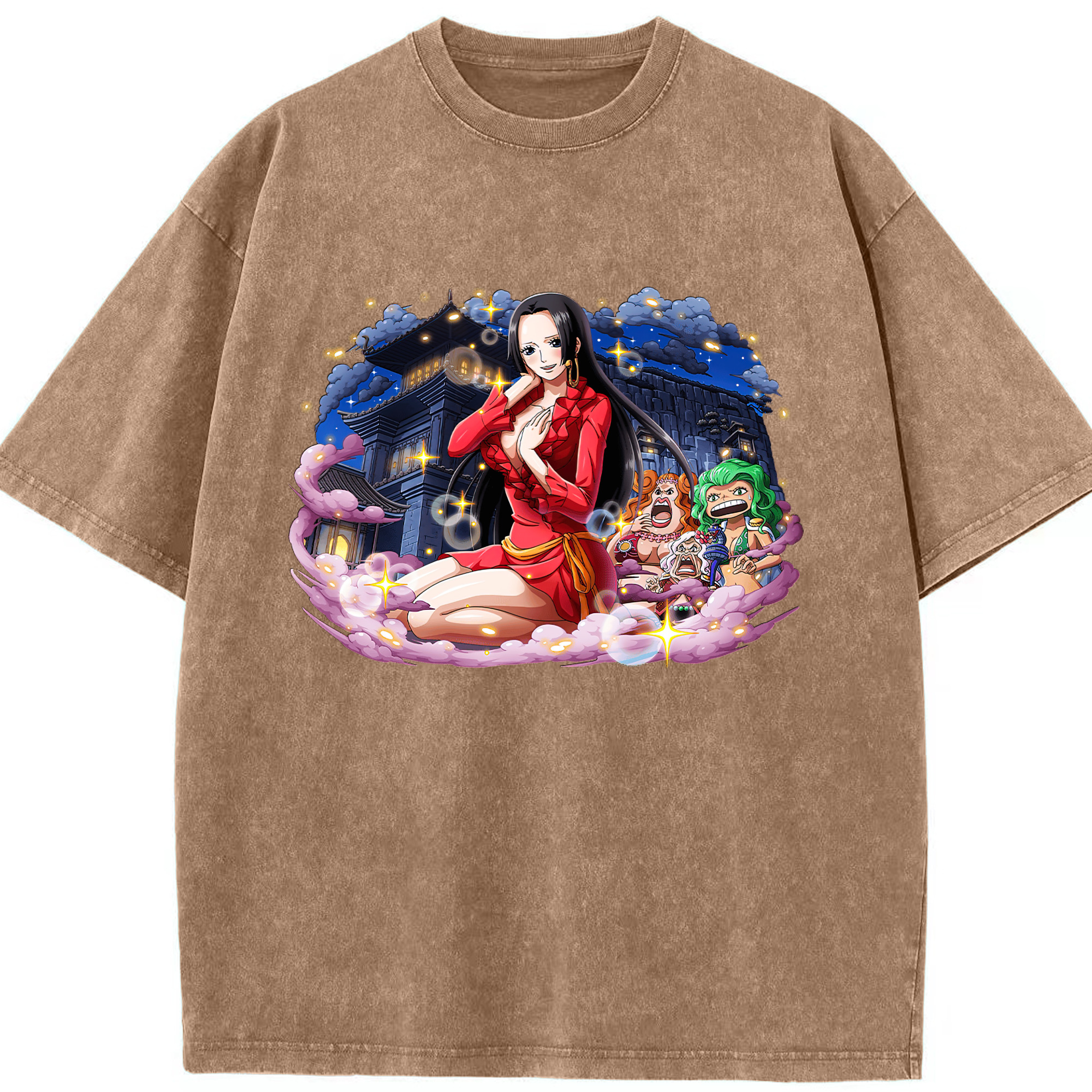 ワンピース ボア・ハンコック ONE PIECE Boa·Hancock 綿100% ヴィンテージ風 半袖Tシャツ（フロントプリント）